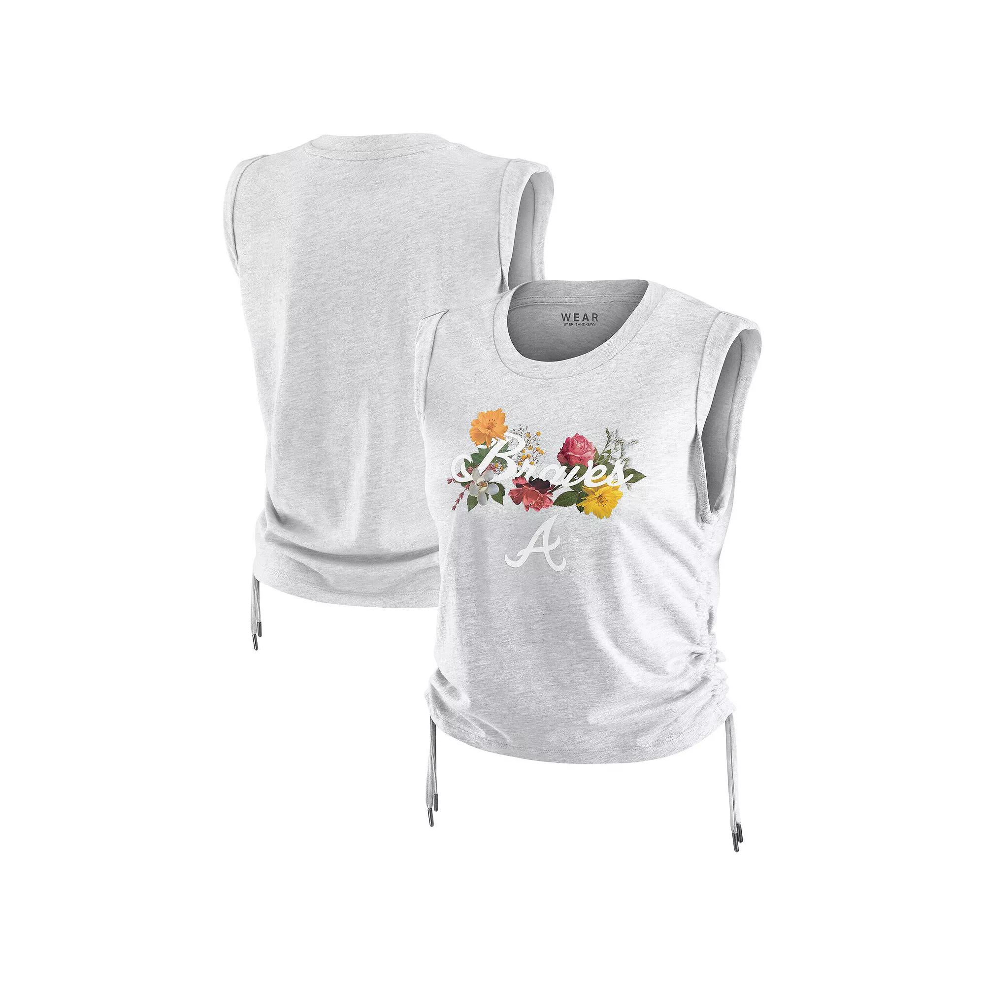 Women's WEAR by Erin Andrews Heather Gray Atlanta Braves Cinched Tank Top,  Product Image