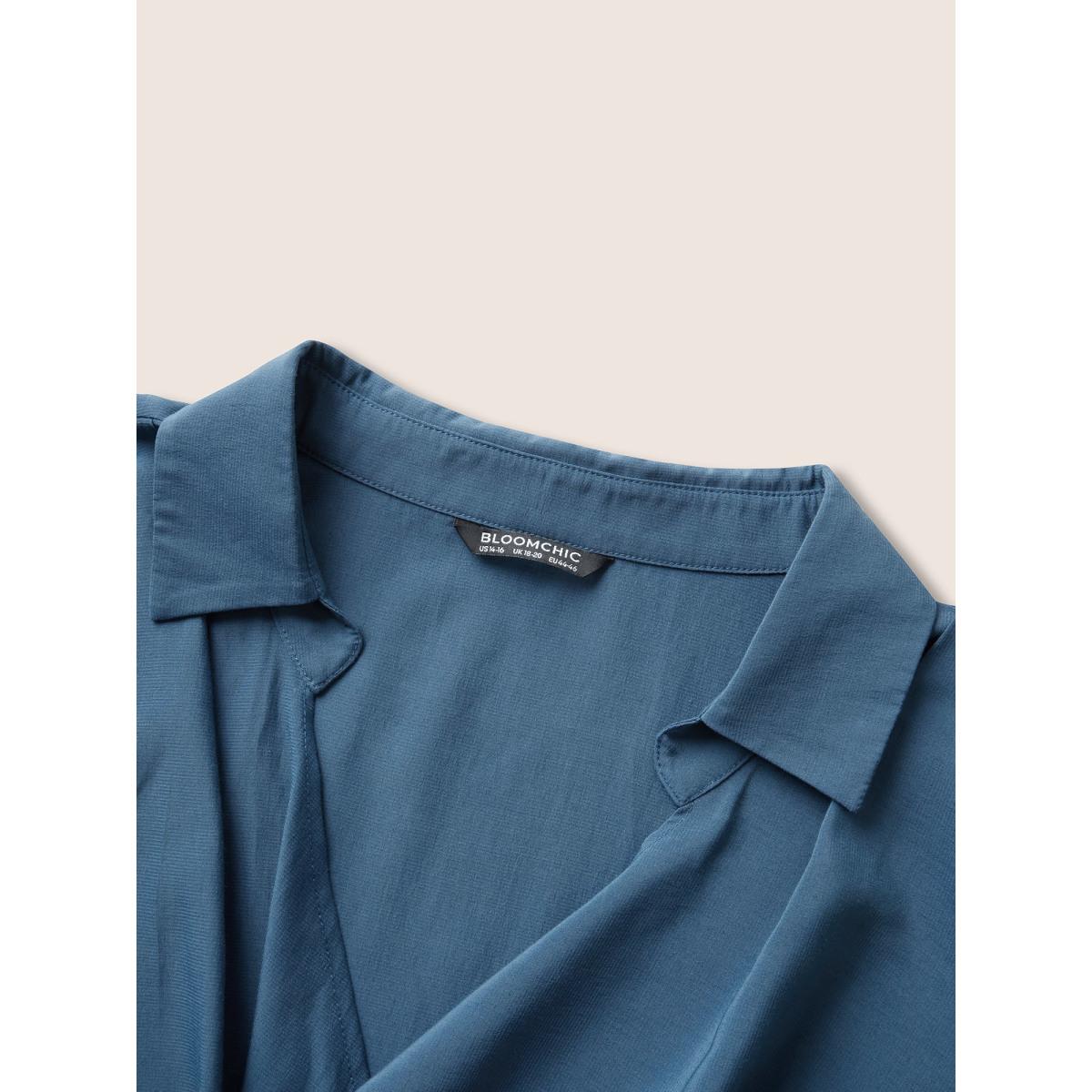 Plus Size Aegean Cowl Neck Plain Bell Sleeve Blouse Women Work From Home Elbow-length sleeve Cowl Neck Office Blouses BloomChic 14-16/1X Product Image