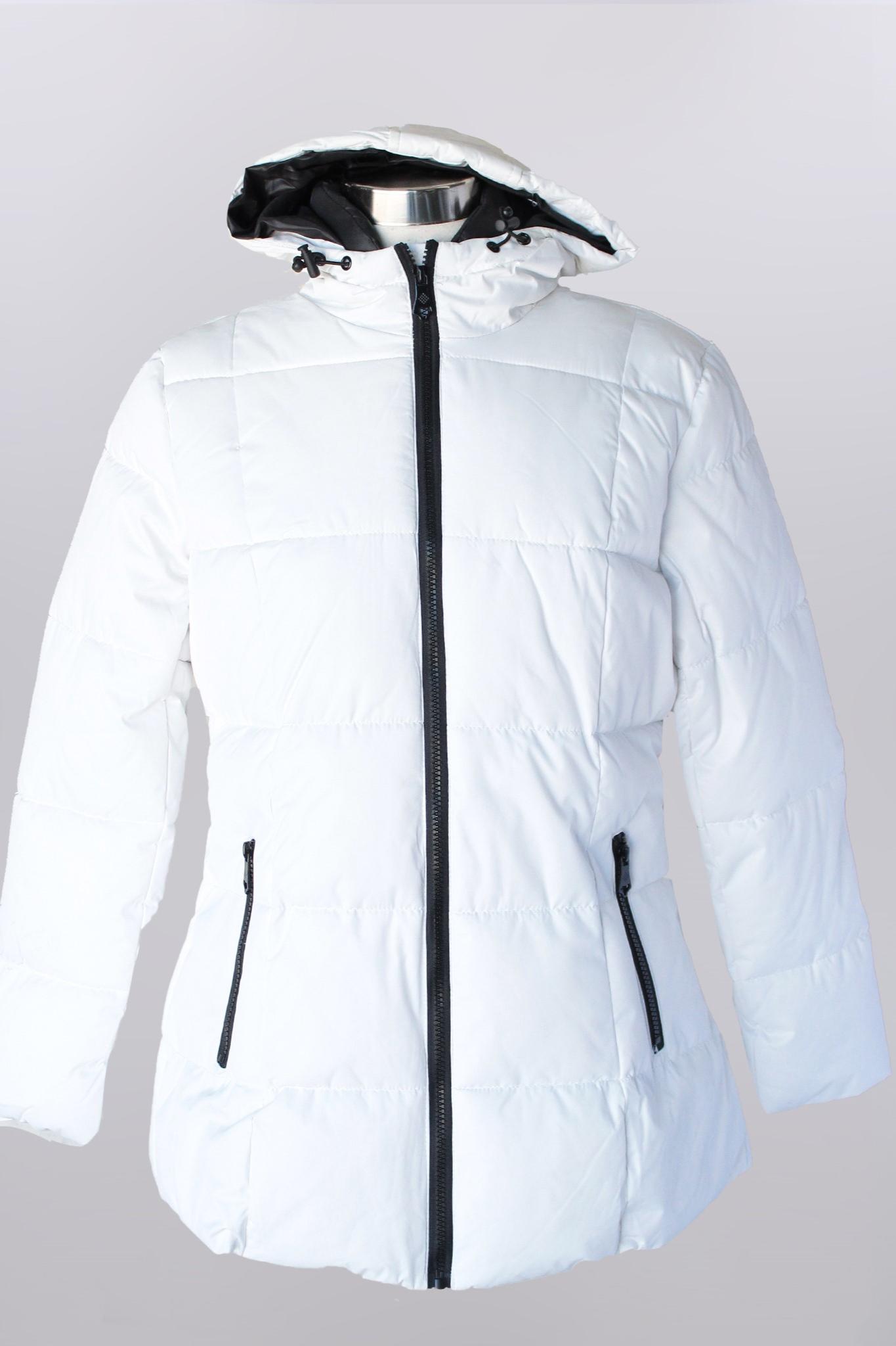 Zip font puffer coat with hood Product Image
