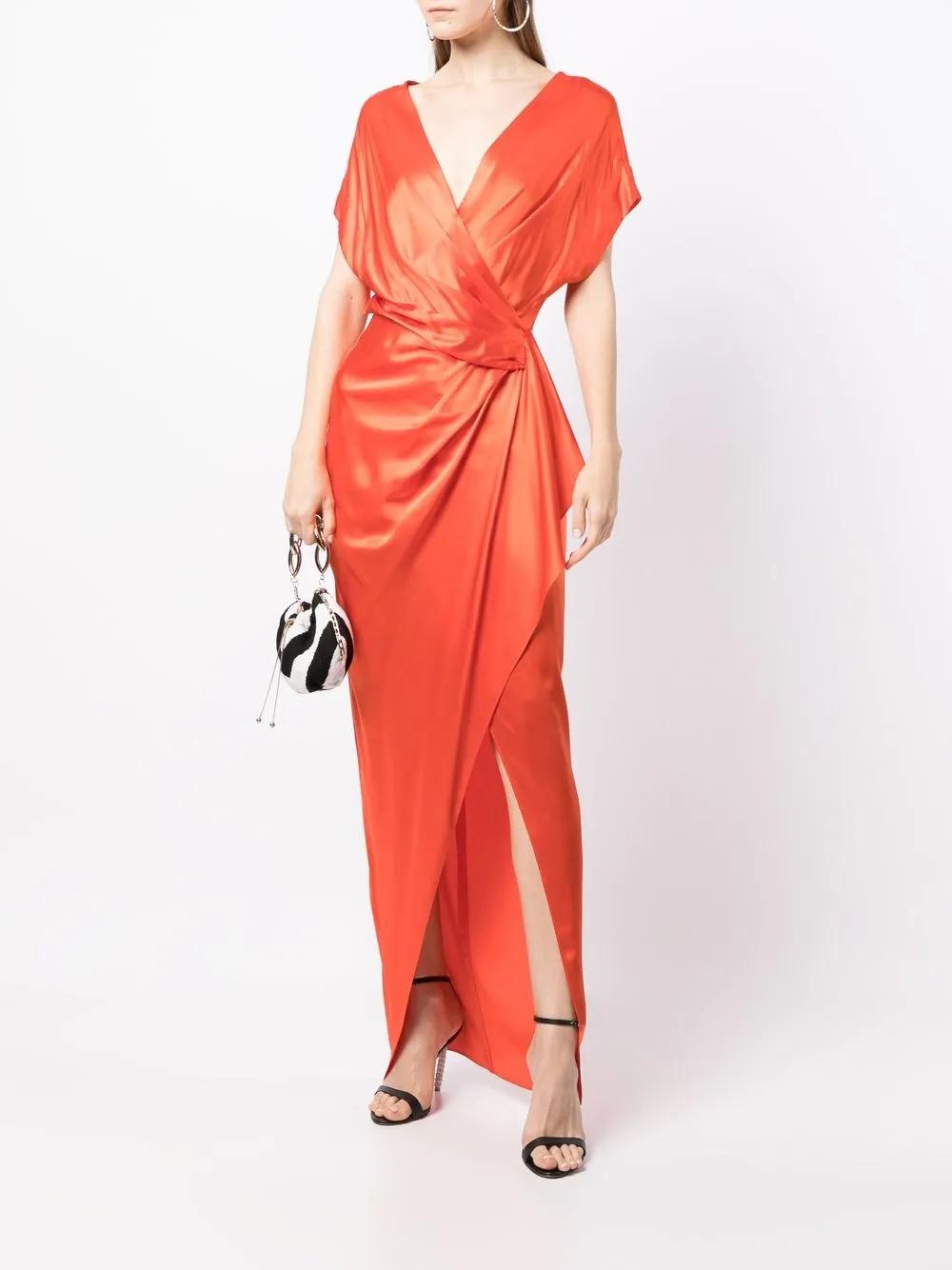 wrap drape-detail gown dress Product Image