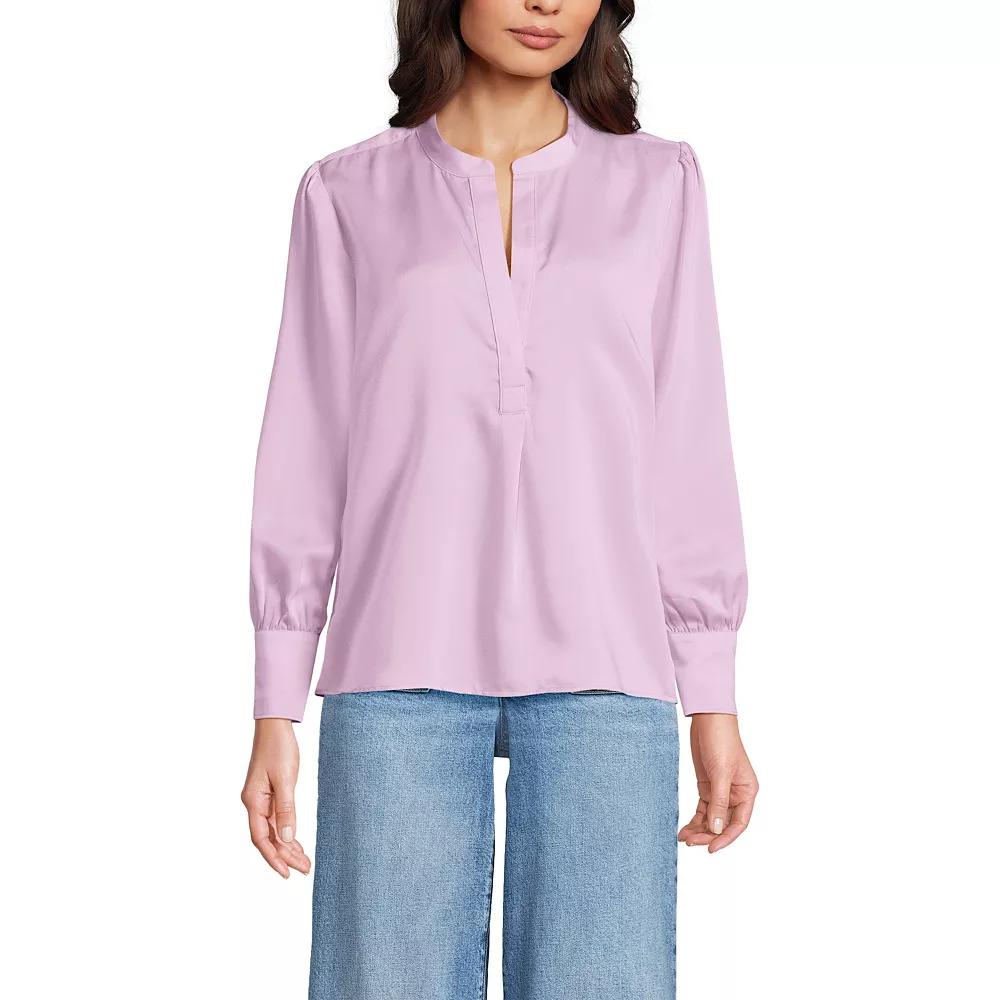 Women's Lands' End Satin Popover Shirt,  Product Image