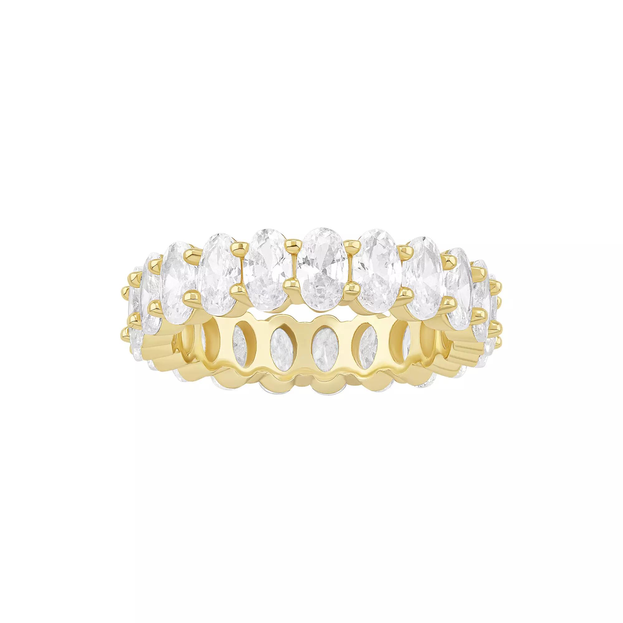 PRIMROSE Oval Cubic Zirconia Eternity Band Ring, Women's, Size: 9, Gold Tone Product Image