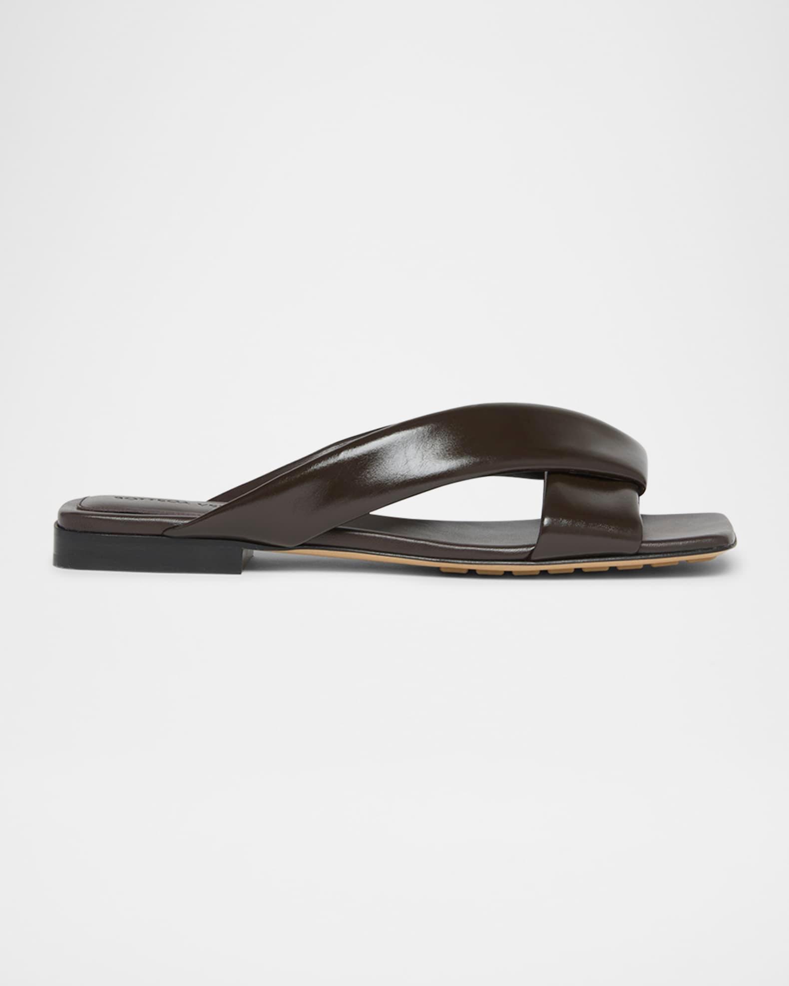 Riva Criss Cross Leather Flat Sandals Product Image