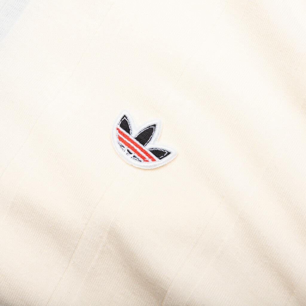 Adidas Originals x CLOT Rib Tee by Edison Chen - Cream White/Green Night Male Product Image