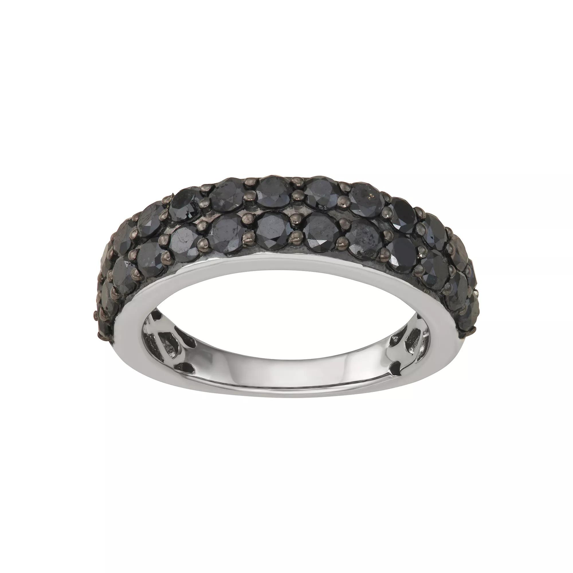 Jewelexcess Sterling Silver 2 Carat T.W. Black Diamond Ring, Women's, Size: 6 Product Image