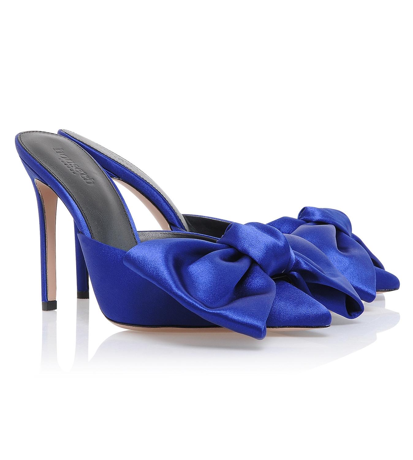 Beaubelle  cobalt blue oversized bow mules Product Image