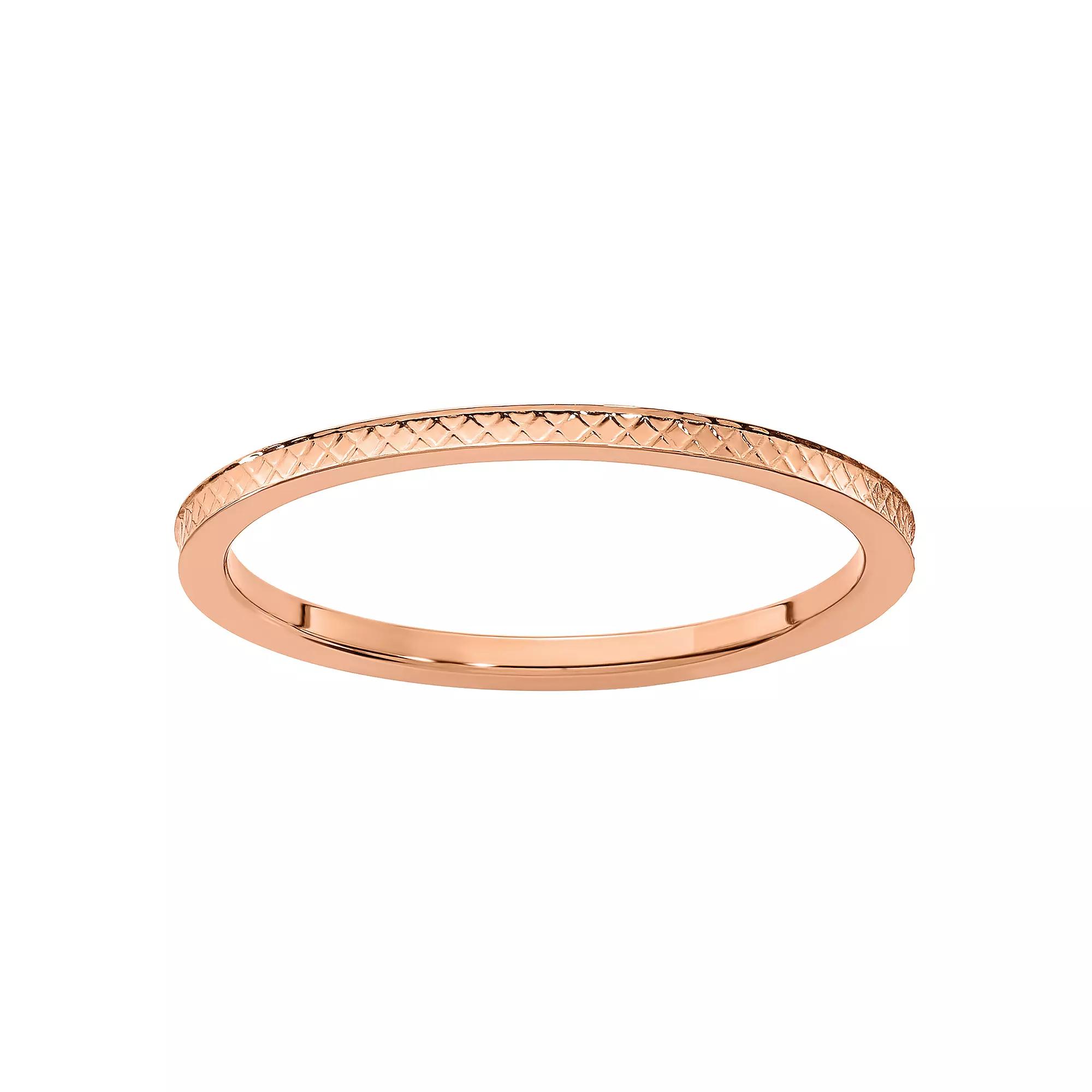 Stacks & Stones 10k Gold 1.2 mm Crisscross Pattern Stackable Band, Womens Product Image