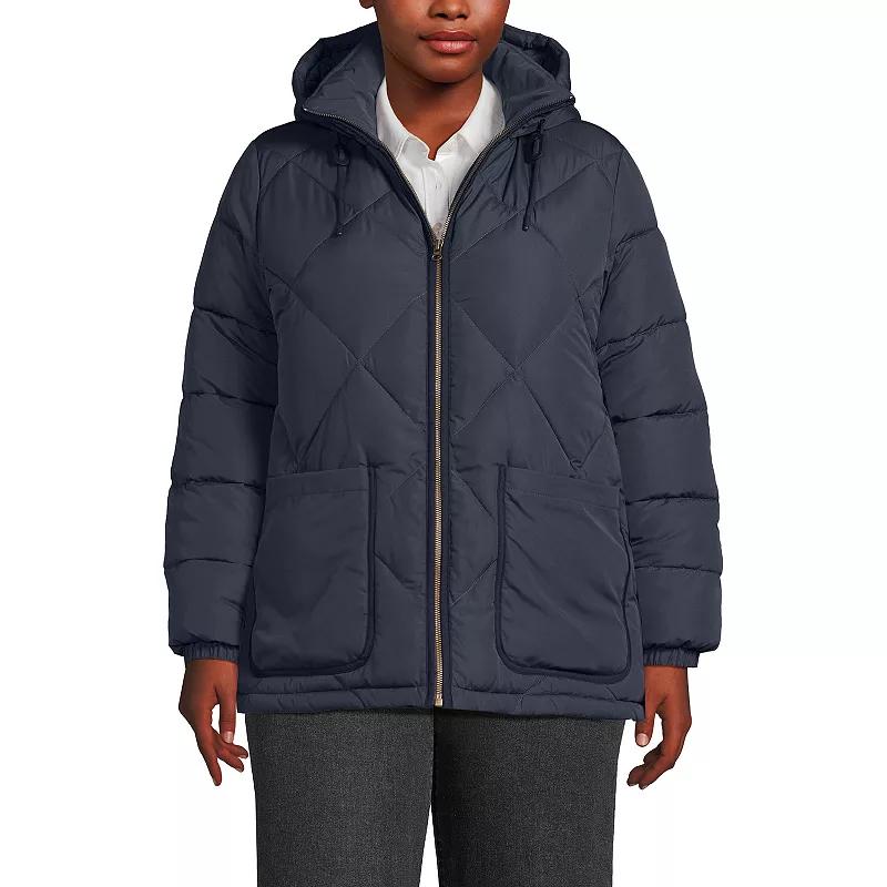 Plus Lands' End FeatherFree Insulated Hooded Quilted Jacket, Women's,  Product Image