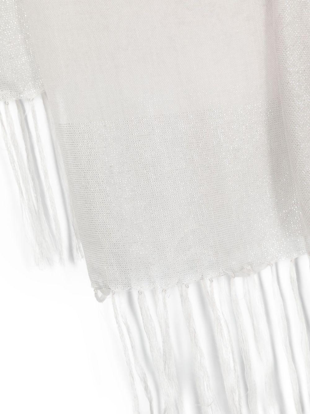 embroidered-logo frayed scarf Product Image