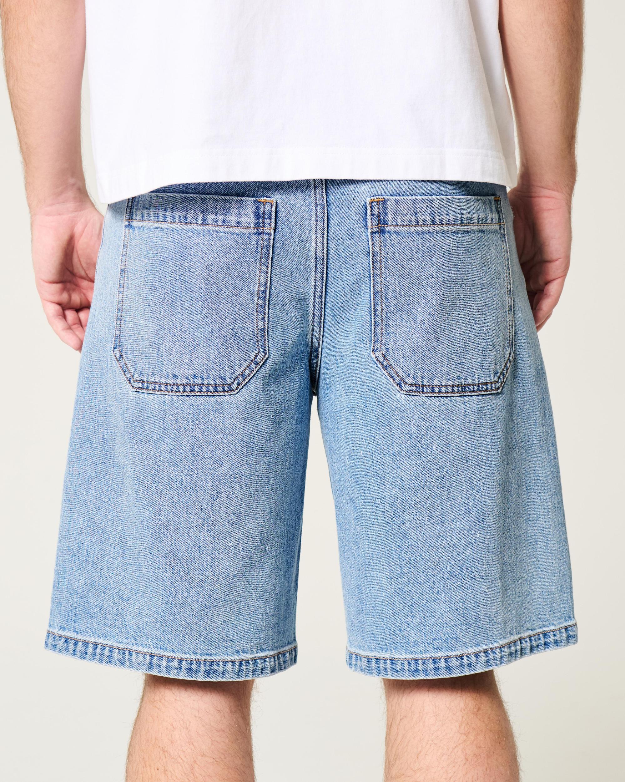 Baggy Denim Cargo Shorts Product Image