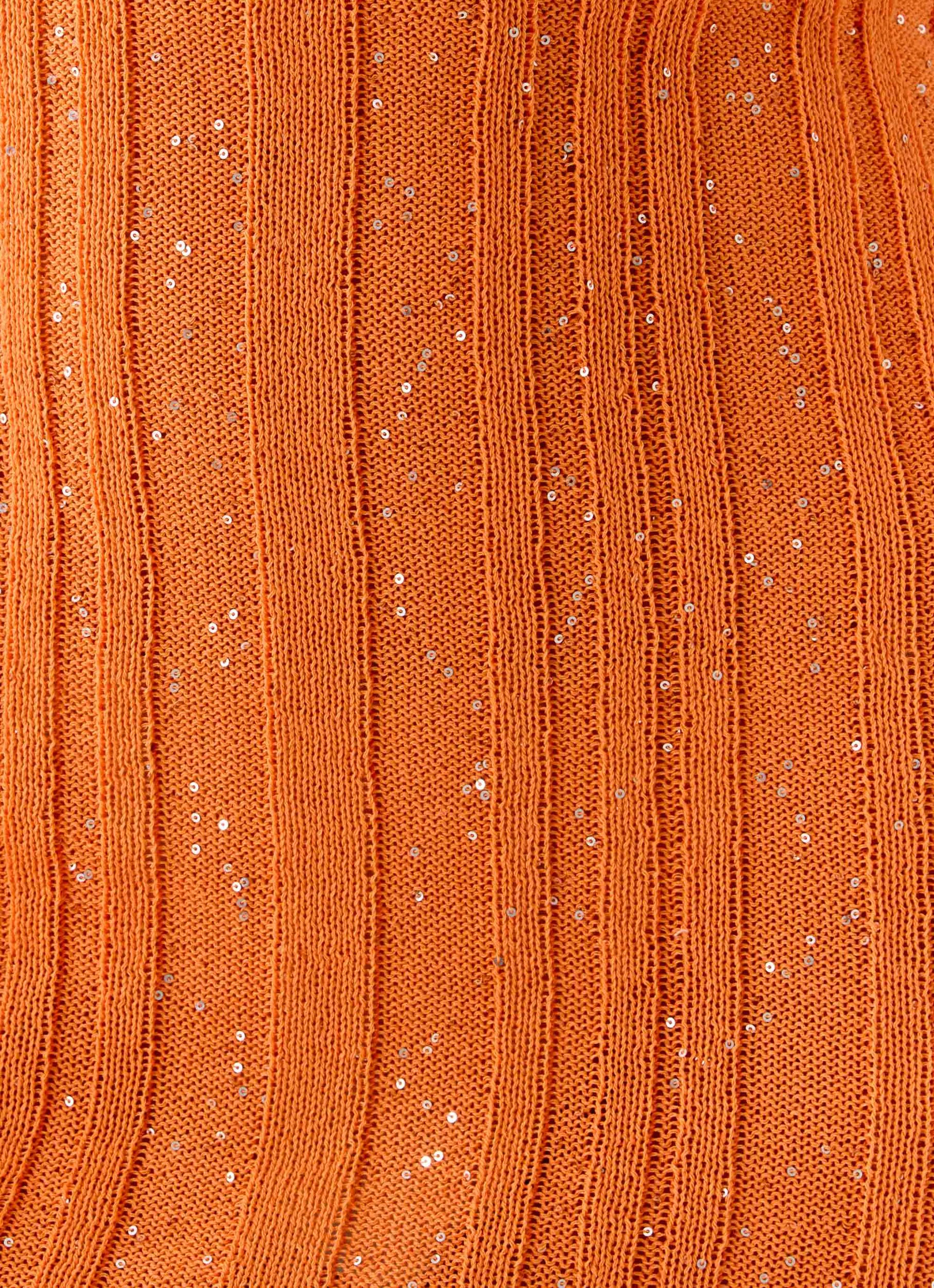 Estrella Long Sleeve Knit Mini Dress - Orange Product Image