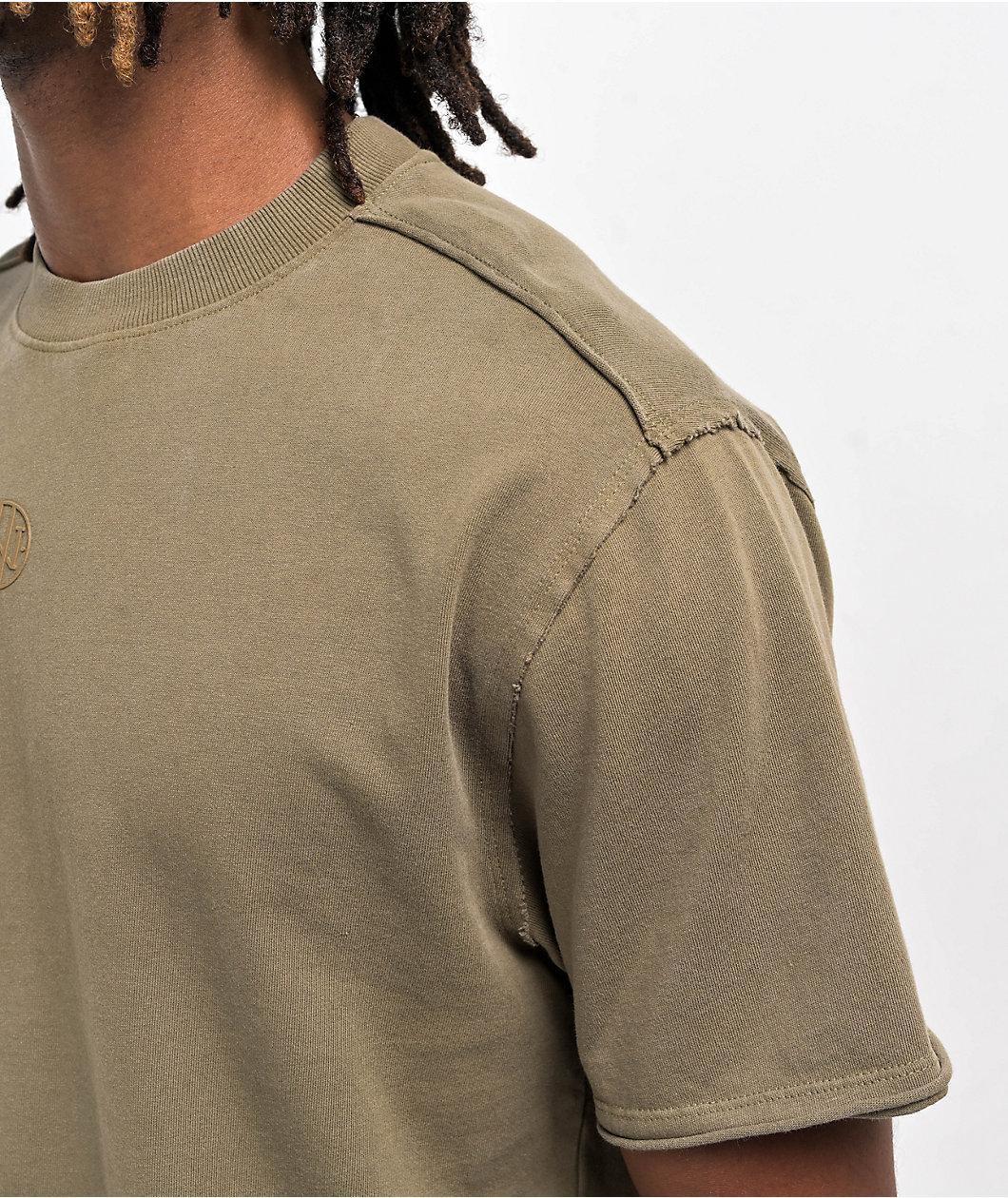 Ninth Hall Fundamentals Raw Olive Green Boxy T-Shirt  Product Image