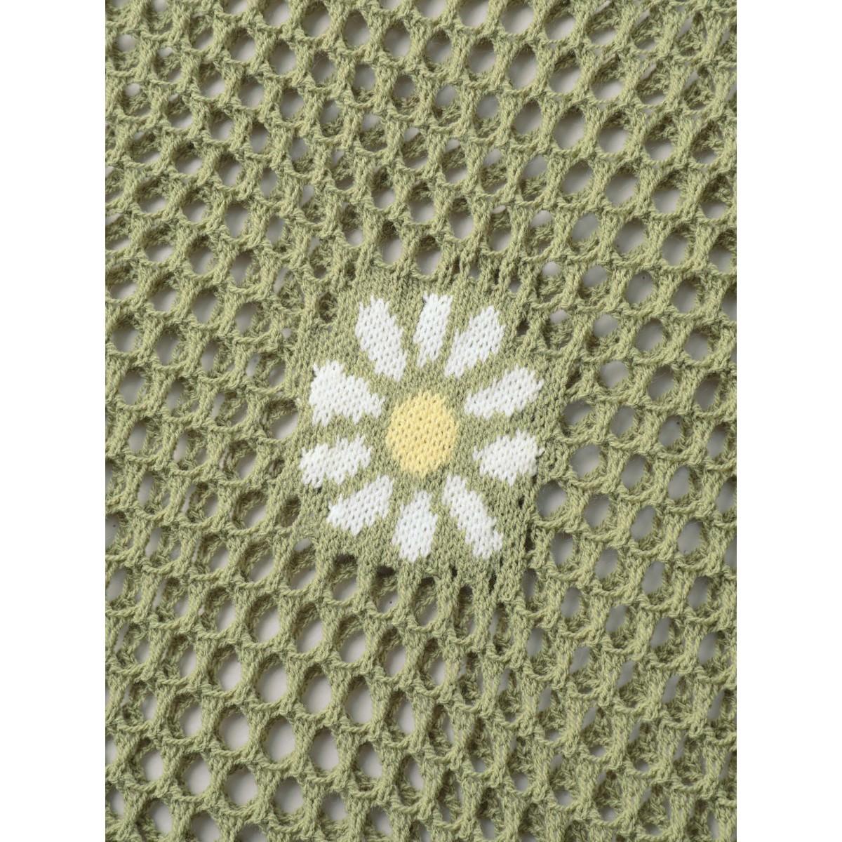 Plus Size Floral Jacquard Crochet Swim Cover-Up Women's Swimwear Greenbean Beach Loose Texture Curve Swim Cover Ups BloomChic 26/4X Product Image