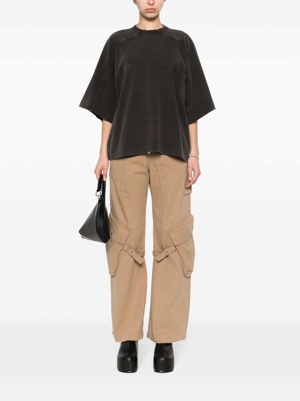 panelled organic-cotton T-shirt Product Image