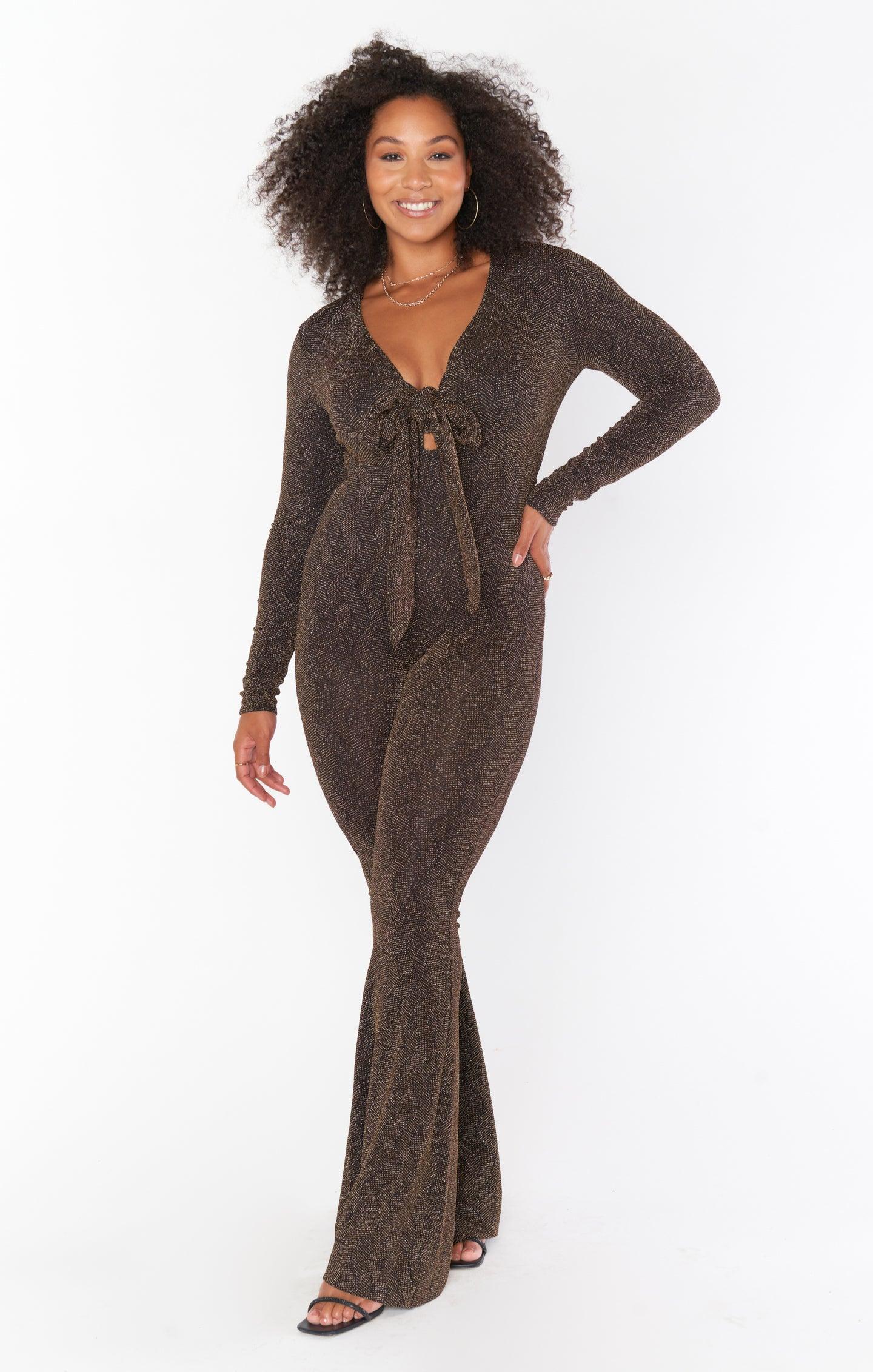Martina Wrap Jumpsuit ~ Squiggle Sparkle Knit Product Image