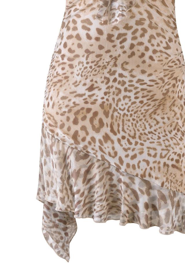 VIRA MINI DRESS - NEUTRAL : ANIMAL : JAGUAR Product Image