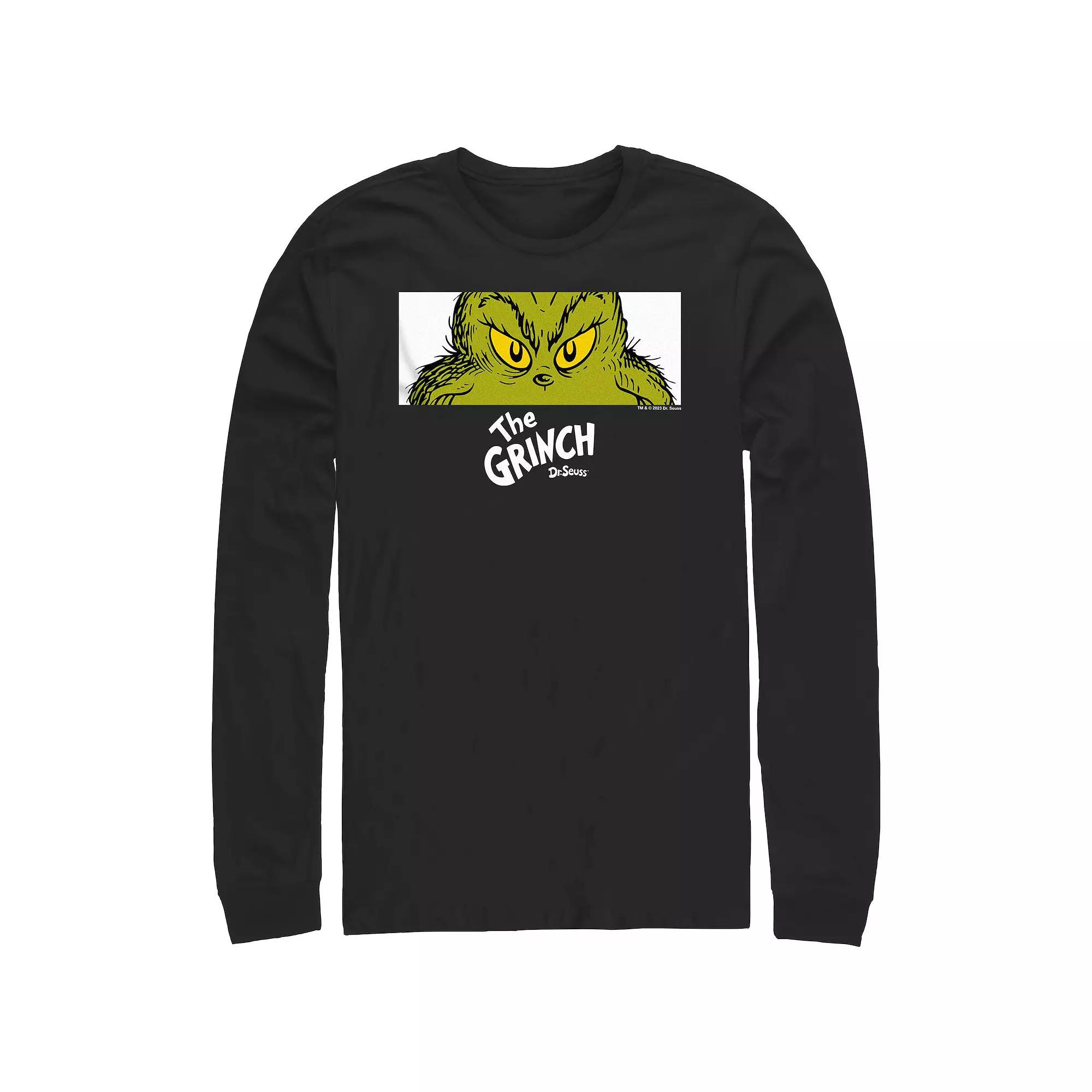Big & Tall Dr. Seuss Grinch Naughty Eyes Long Sleeve Graphic Tee, Men's,  Product Image