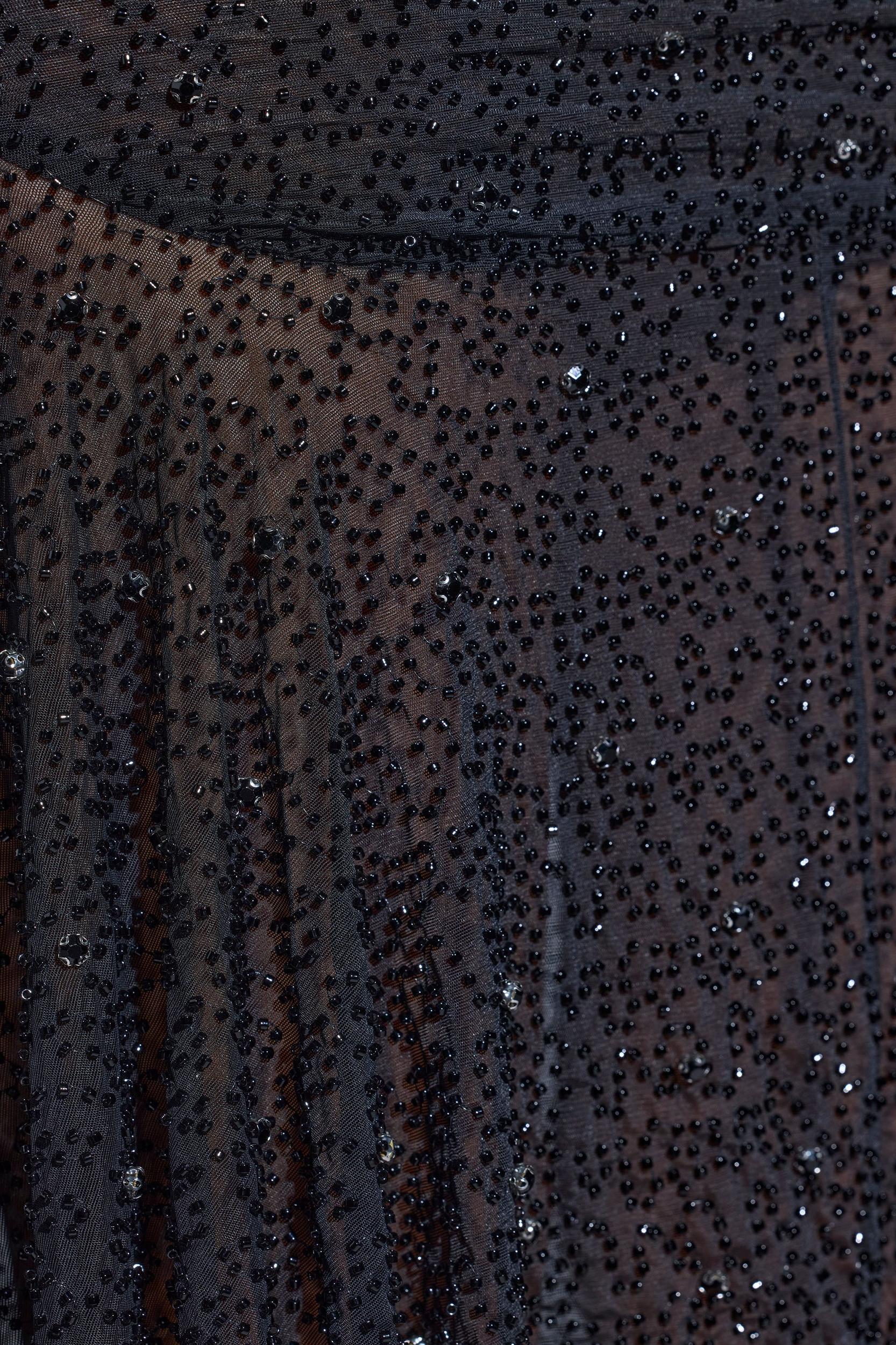 Embellished Handkerchief Hem Skirt in Black Product Image