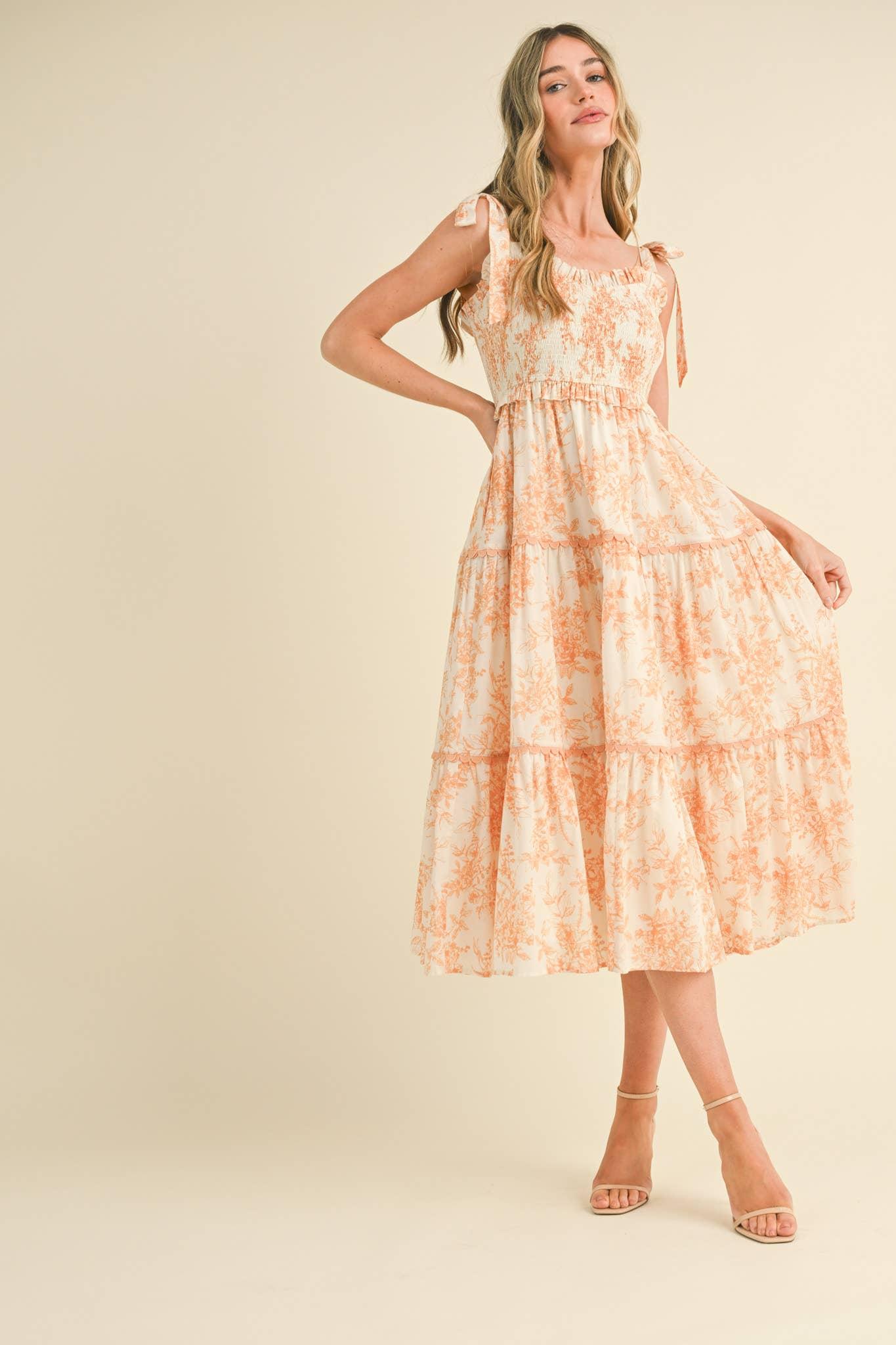 Sunset Floral Midi Dress Product Image