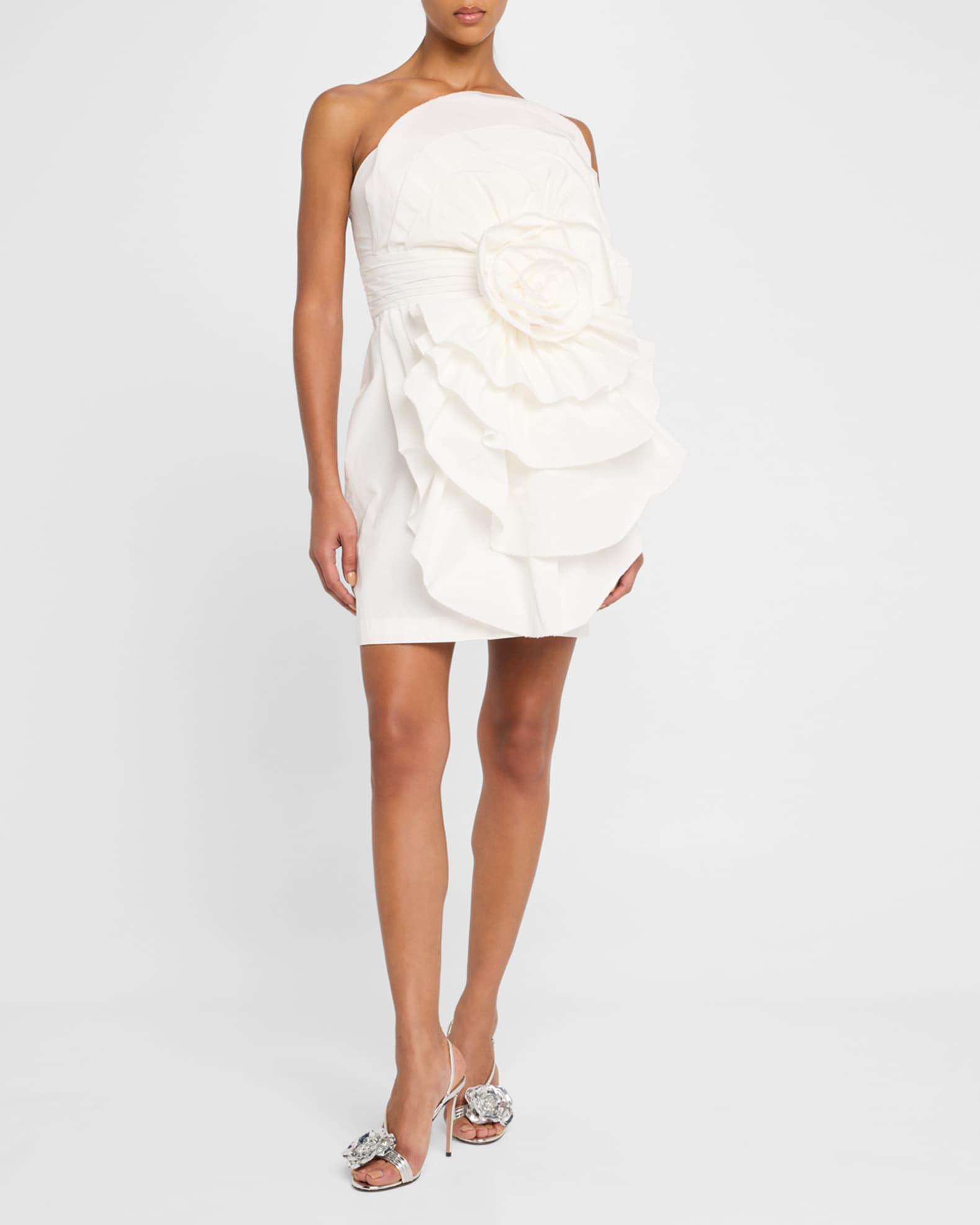 Strapless Ruffle Taffeta Mini Dress Product Image