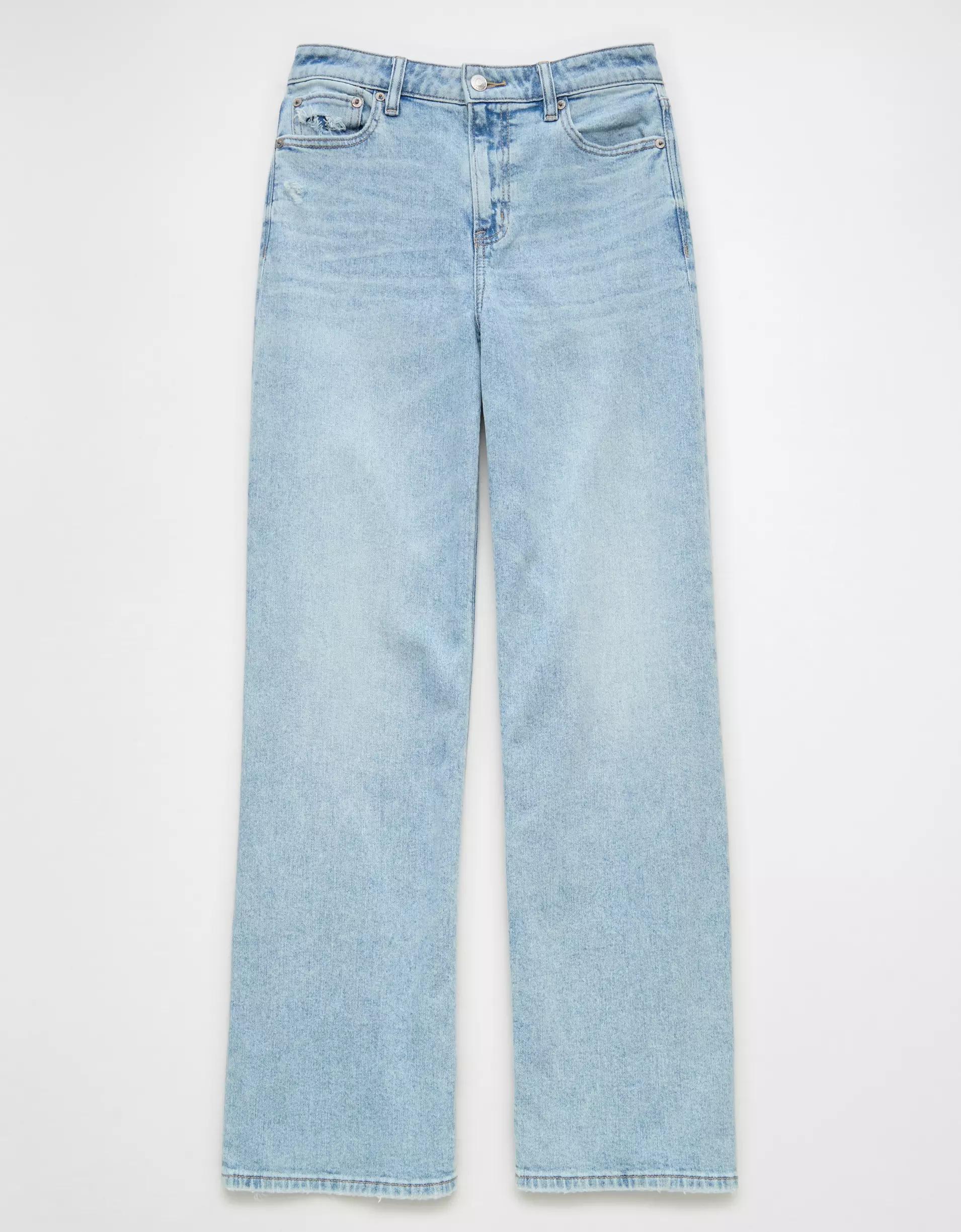 AE Dreamy Drape Stretch Super High-Waisted Baggy Wide-Leg Jean Product Image