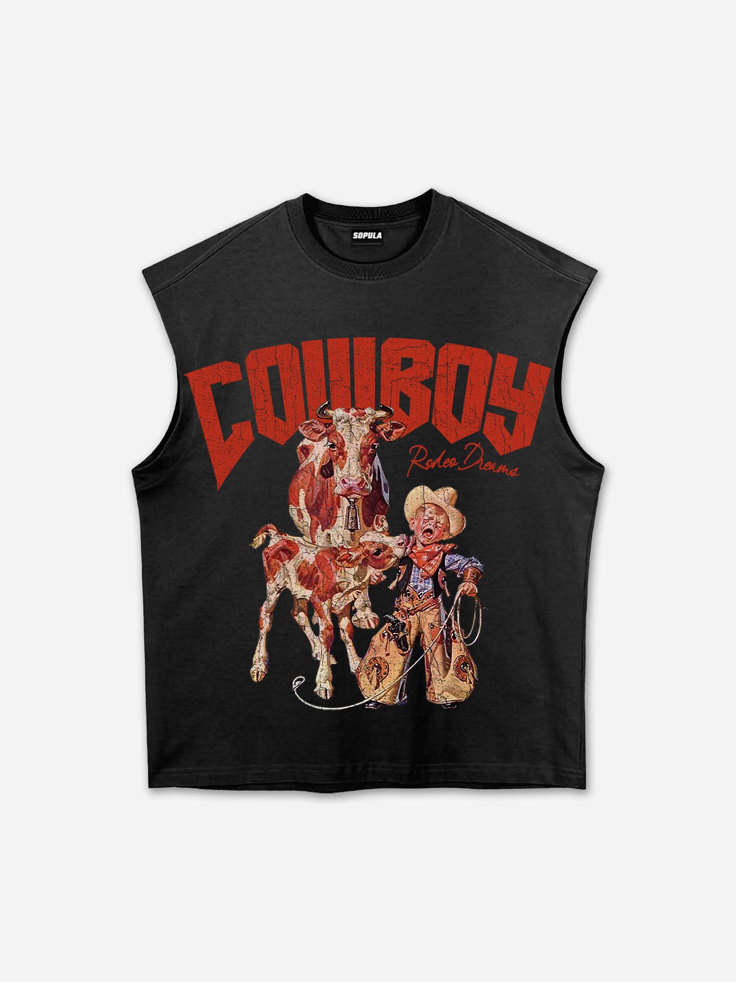 Rodeo Cowboy Fun Graphic Print Tank Top Product Image