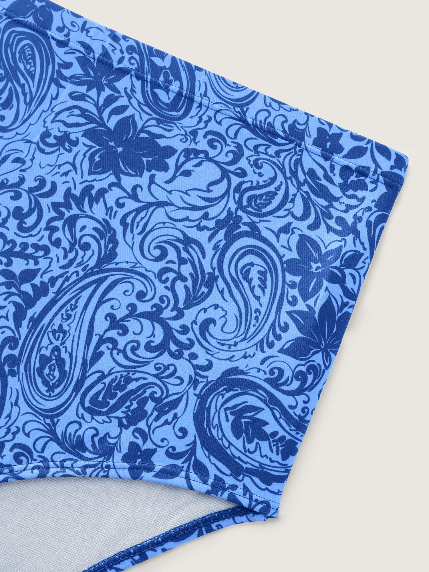 Paisley Print Twist Front Swim Dress Female Product Image