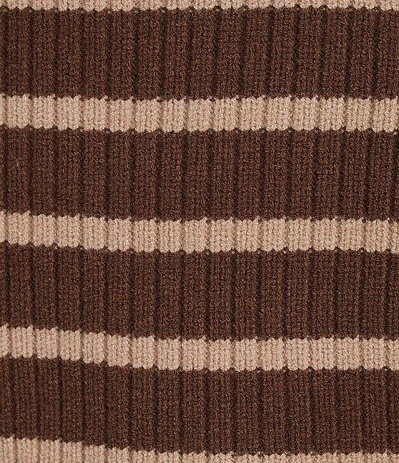 Blu Pepper Striped Mock Neck Dolman Short Sleeve Sweater Product Image