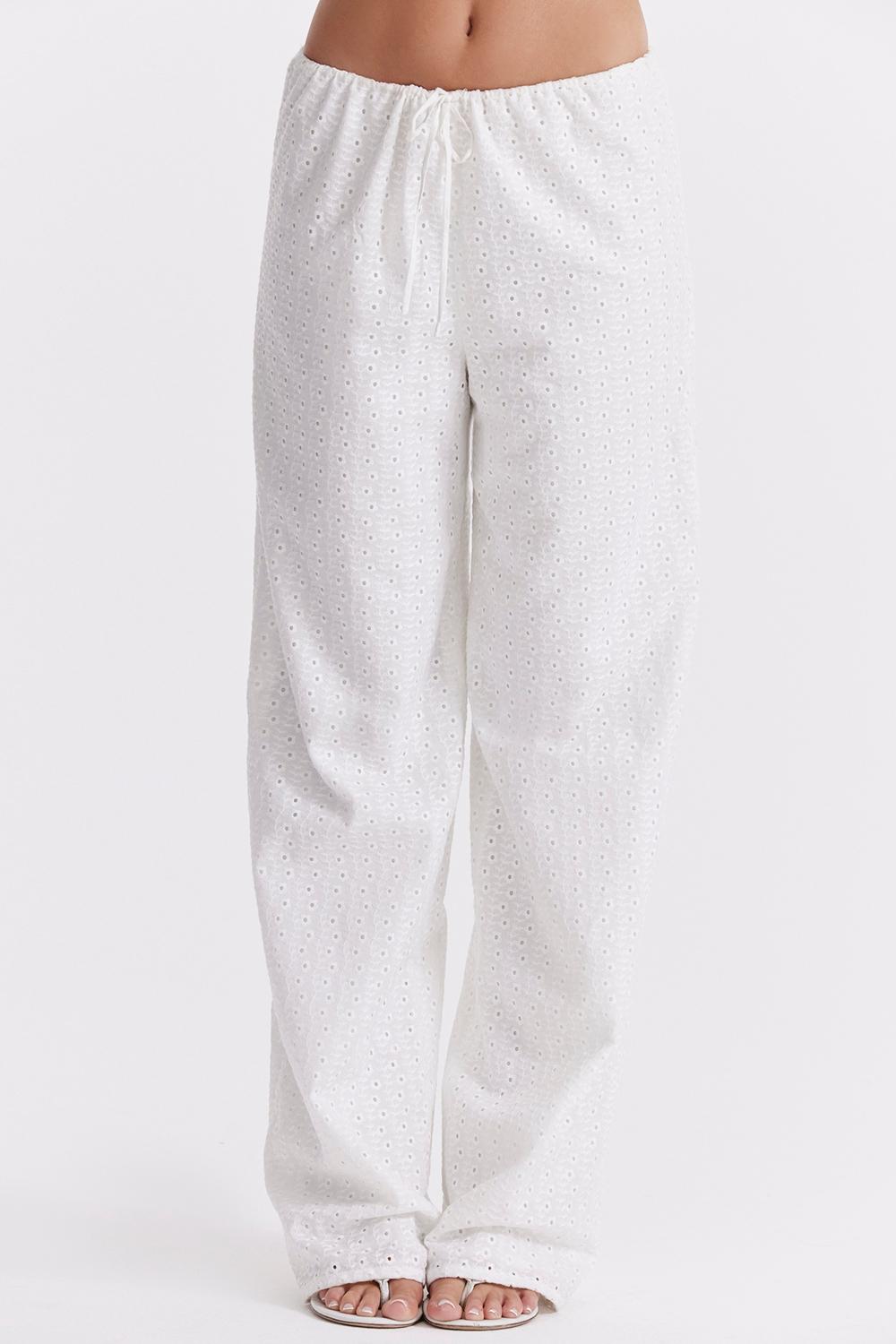 Frankie  white broderie anglais trousers Product Image