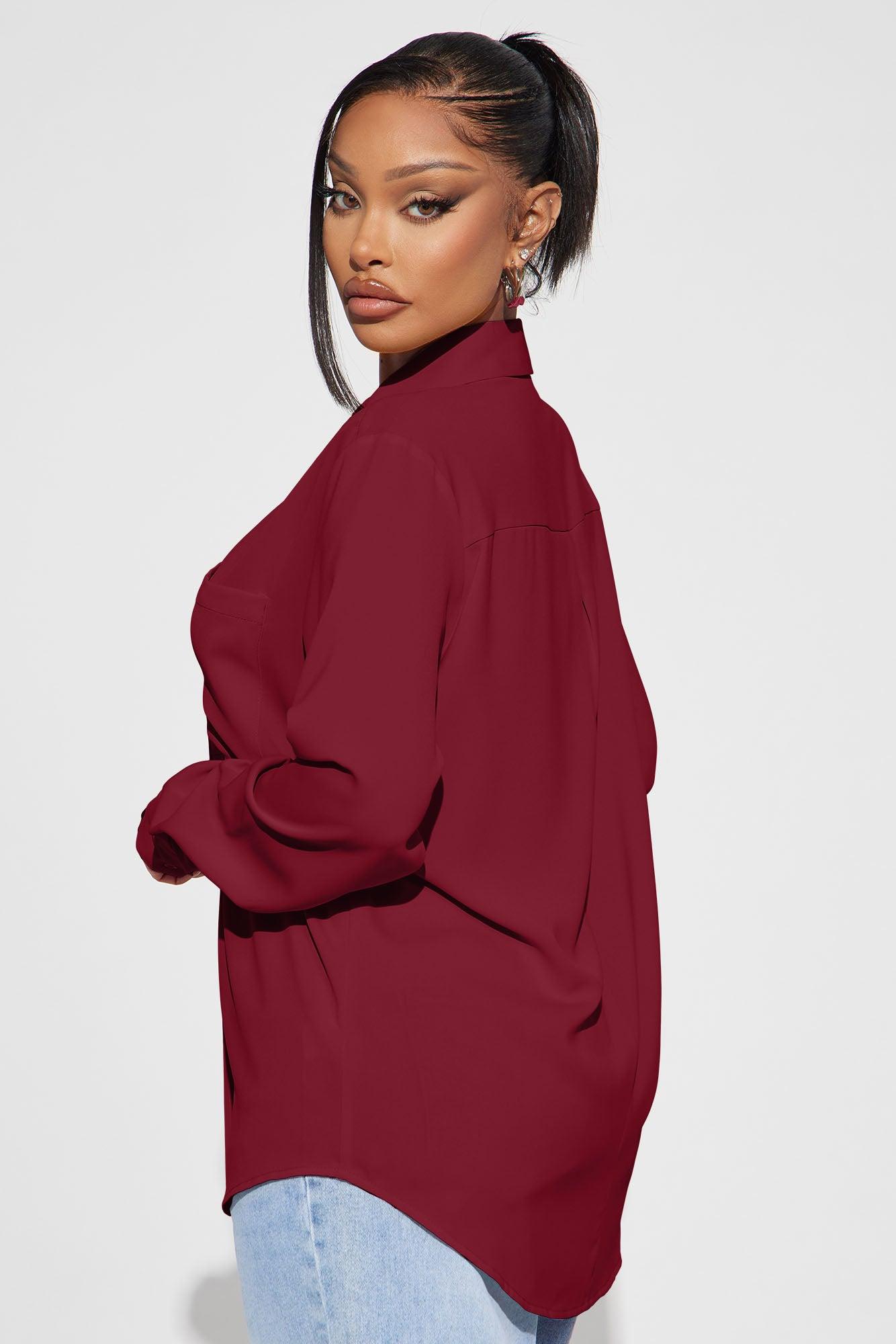 CEO Of Slaying Button Down Top - Hunter Product Image