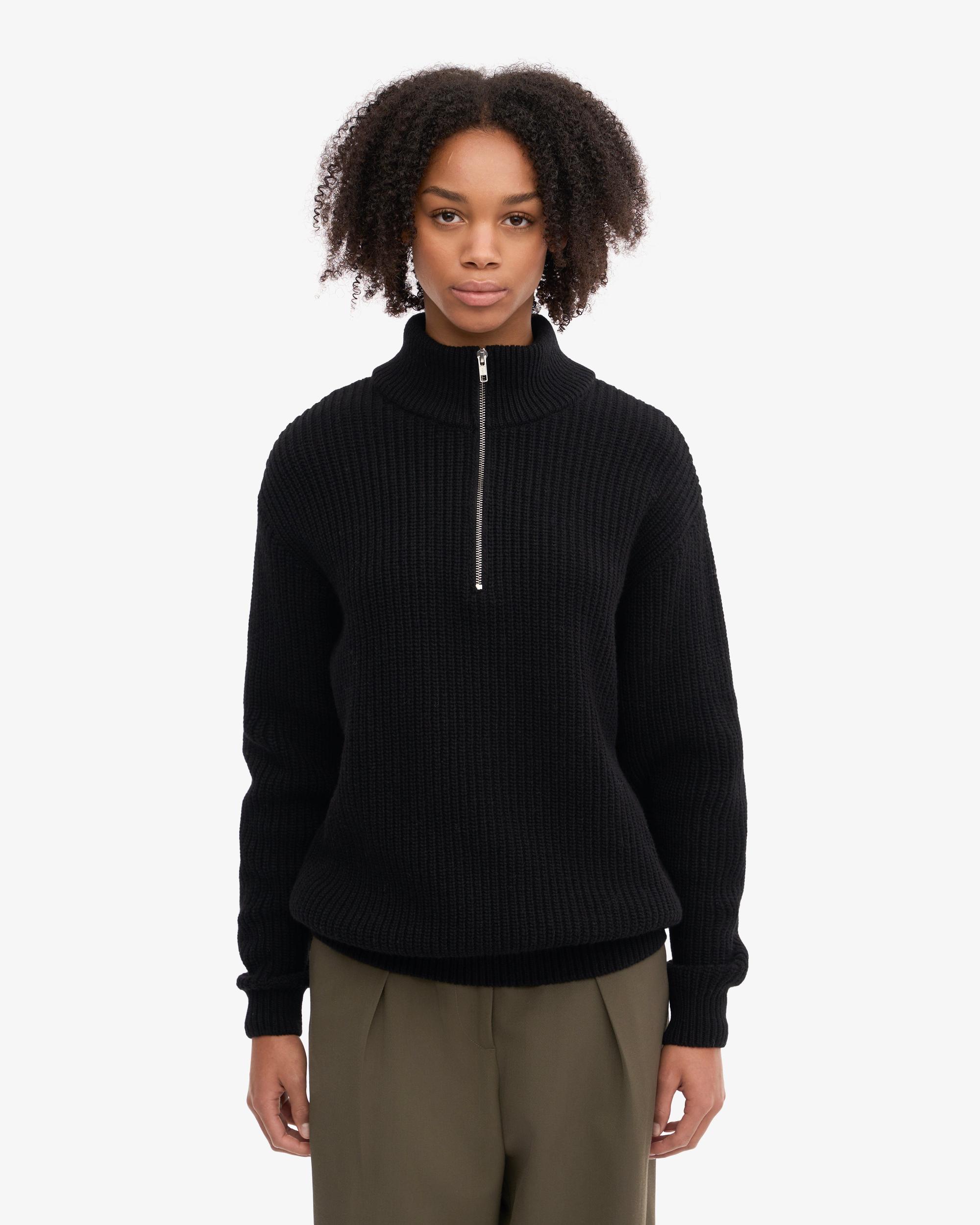 Merino Quarter Zip - Coffee Brown Product Image