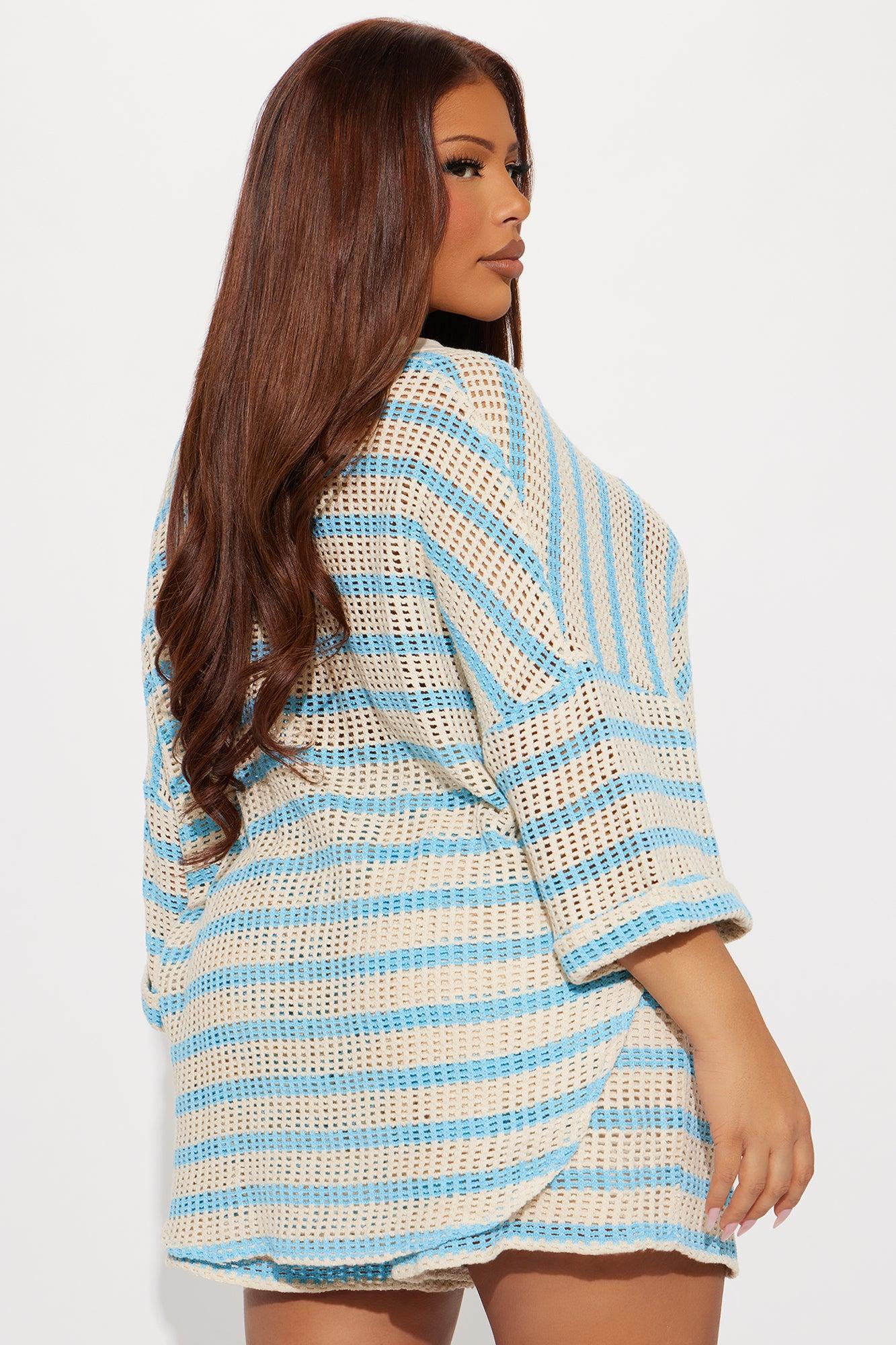 Natalee Crochet Short Set - Aqua Female Product Image