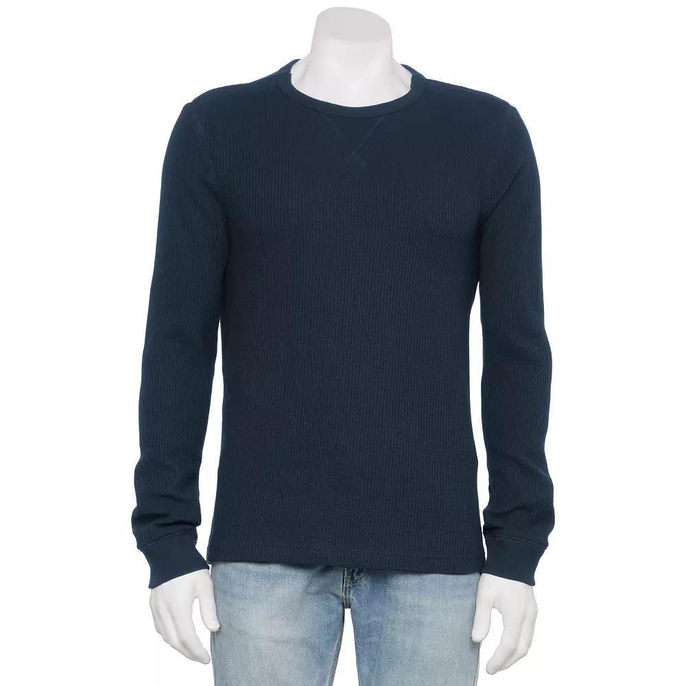 Men's Sonoma Goods For Life® Adaptive Long Sleeve Crewneck Tee, Size: Small, Black Product Image