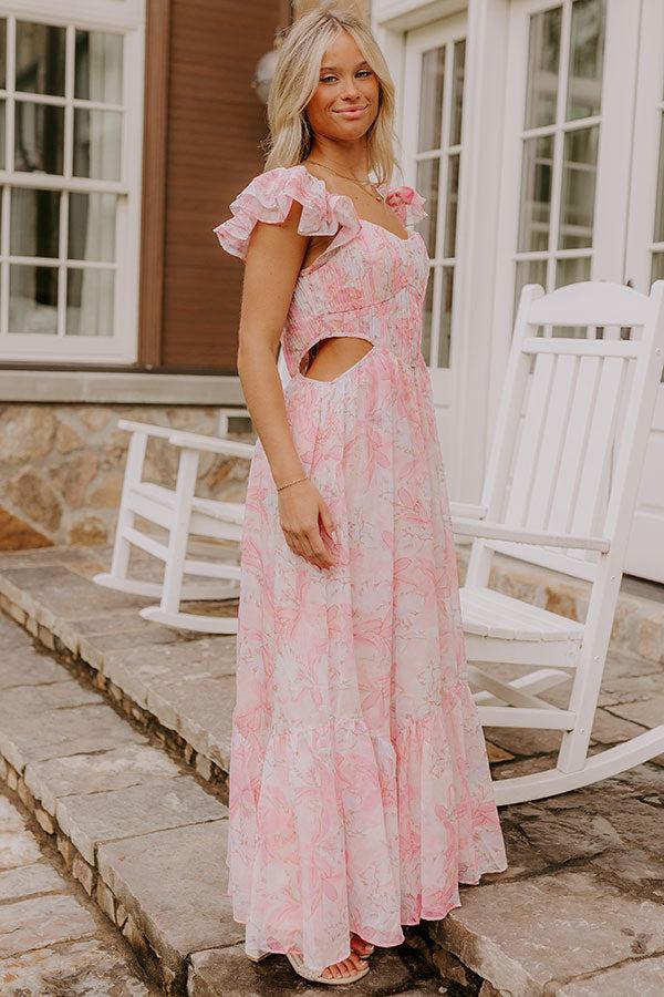 Romantic Notion Floral Cutout Maxi Dress Product Image