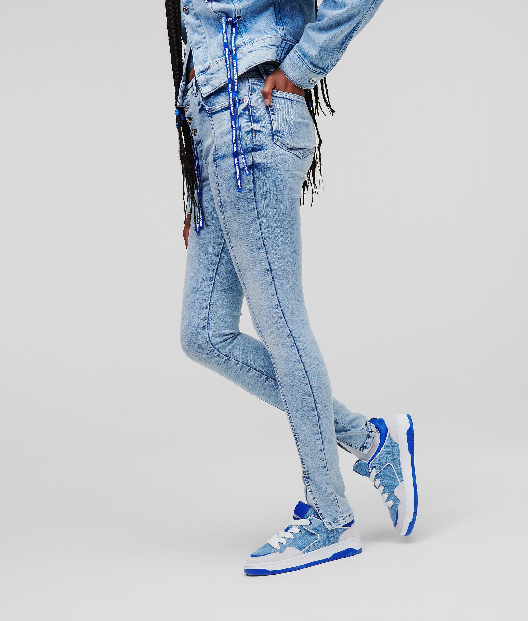 FRONT SEAM SKINNY JEANS WITH SPLIT HEM Product Image