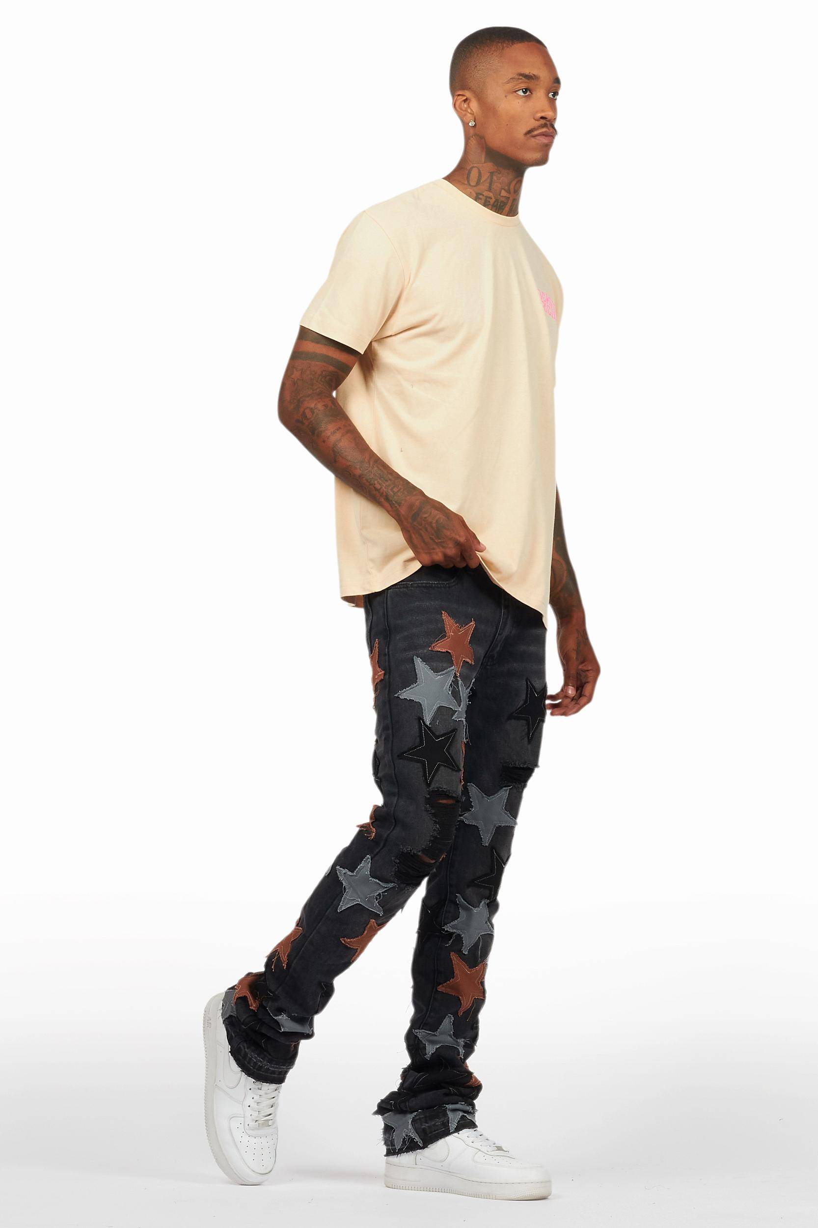 StarLane Dark Grey Stacked Flare Jean Male Product Image