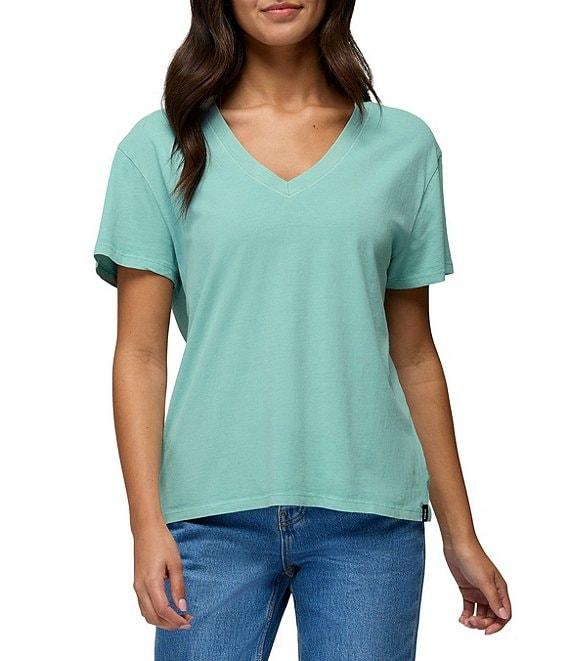 prAna Everyday Organic Cotton Jersey Vintage Wash V-Neck Short Sleeve Tee Product Image