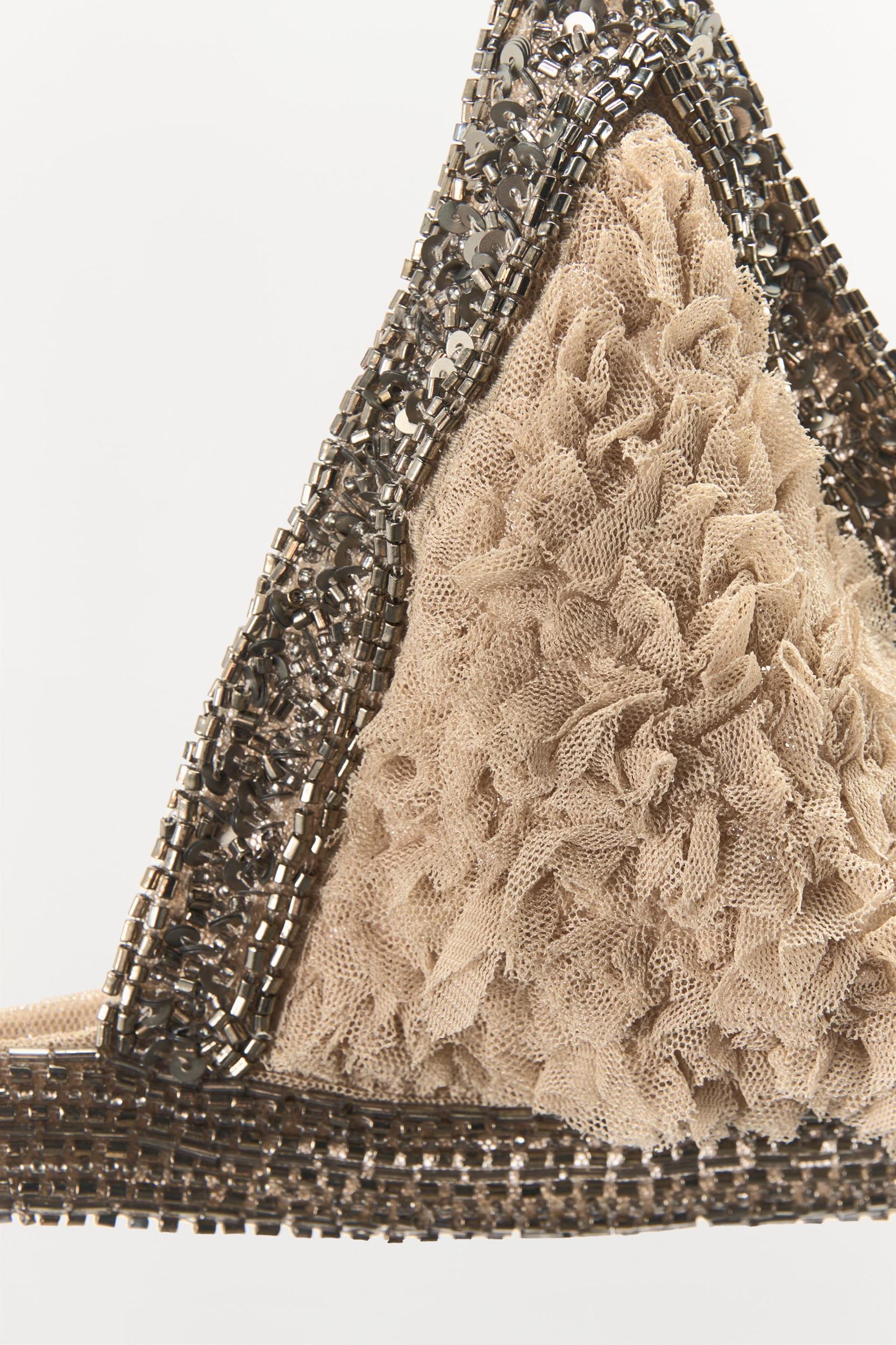 EMBOSSED BEADED TRIANGLE BRA Product Image