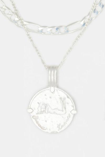Deux Lions Jewelry Sterling Silver Sicilian Zodiac Layered Necklace Womens at Urban Outfitters Product Image