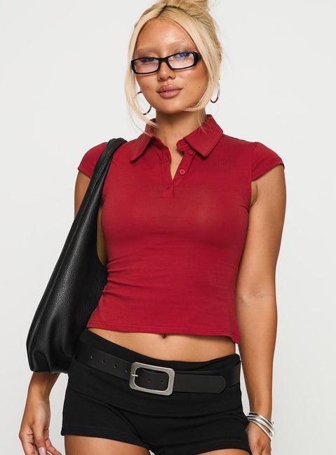 Prodigy Collared Polo Top Red Product Image