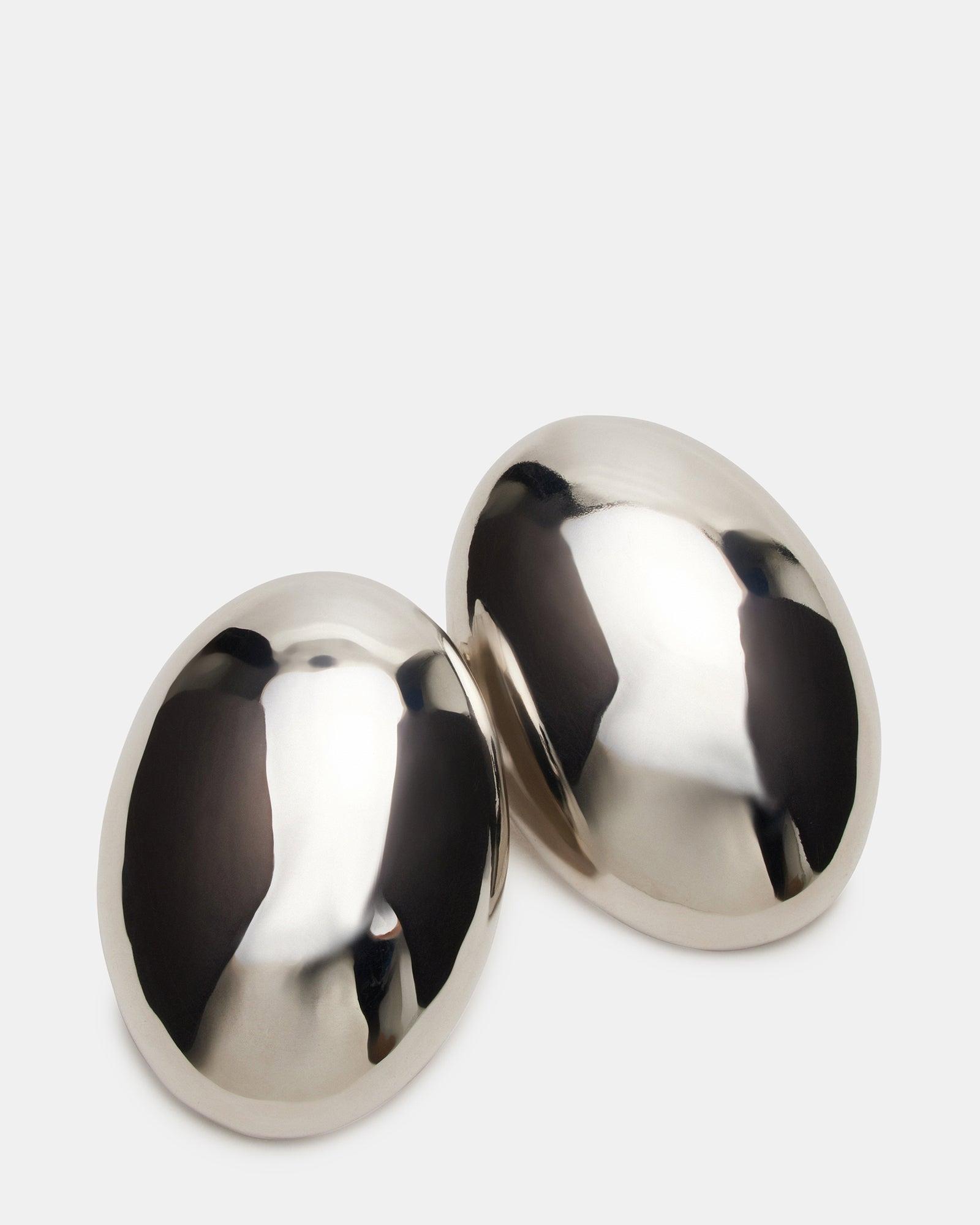 OVAL STUD EARRINGS SILVER Female Product Image