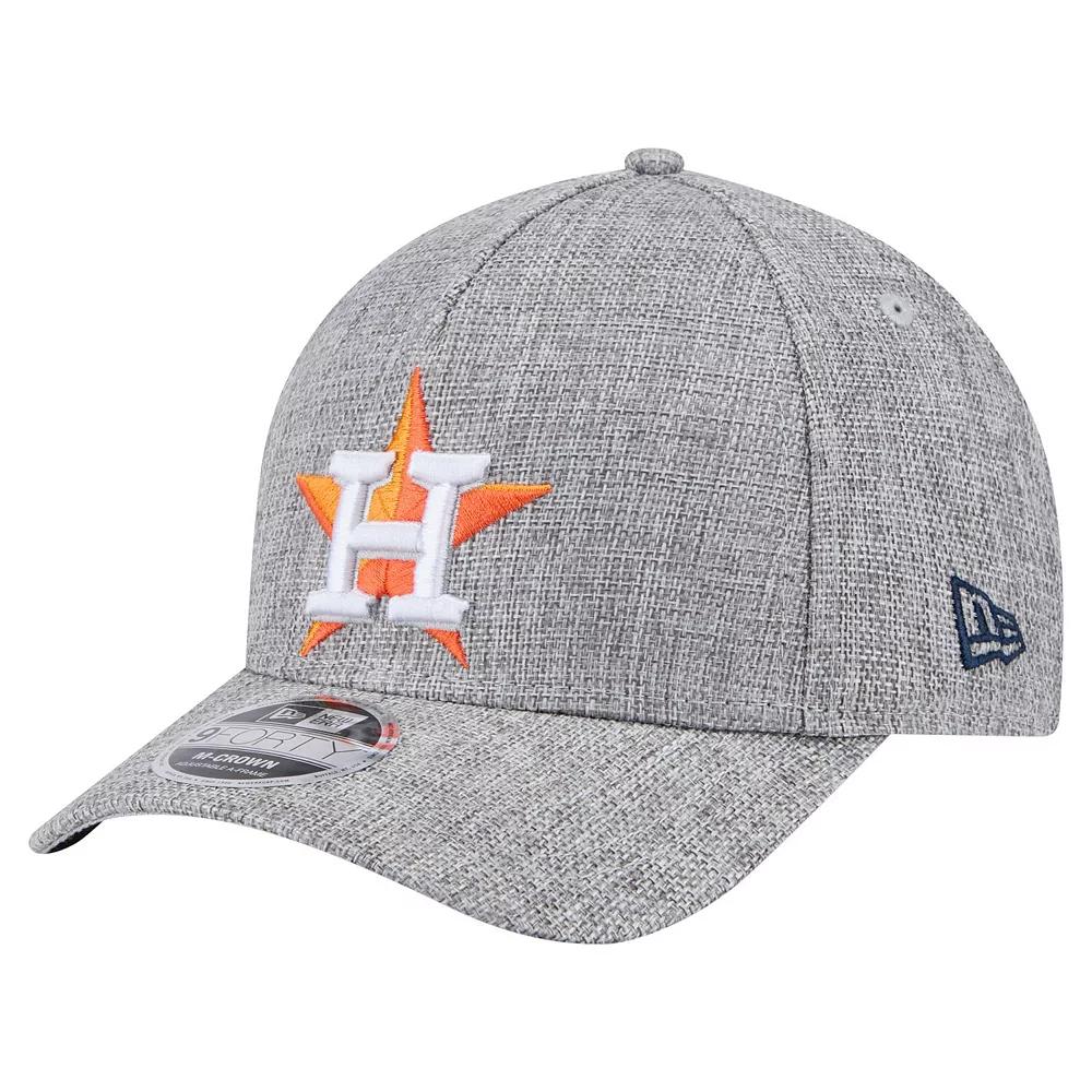 Men's New Era Gray Houston Astros Cotton Weave M-Crown A-Frame 9FORTY Adjustable Hat, Grey Product Image