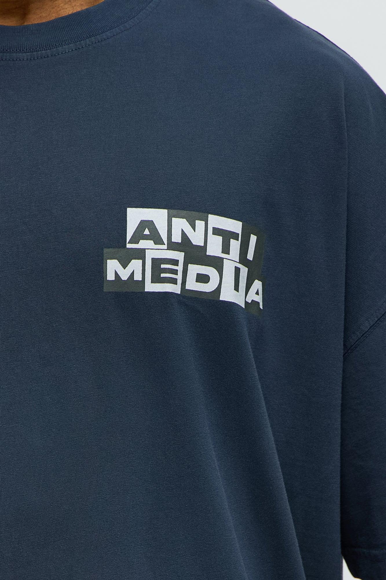 Anti Media Oversized Short Sleeve Tee - Navy Product Image