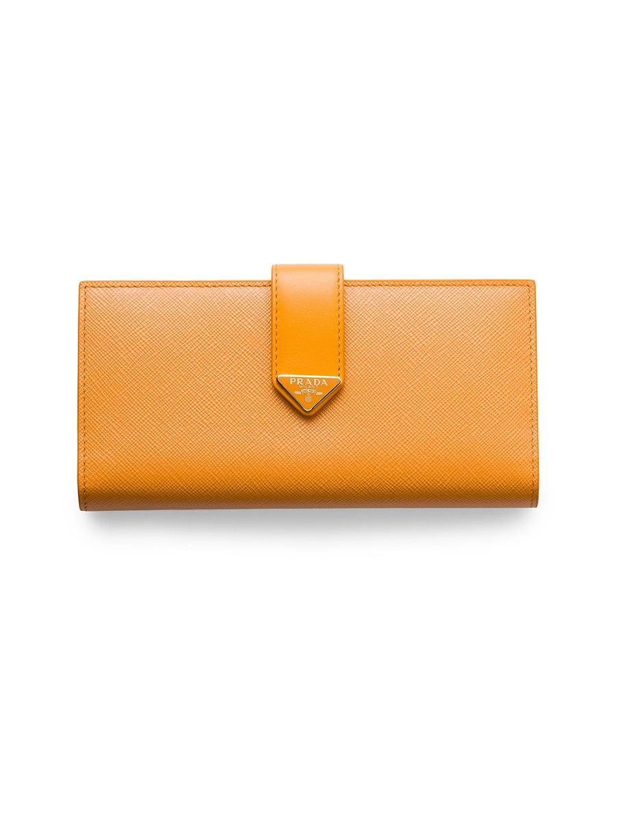 Womens Large Saffiano and Leather Wallet Product Image