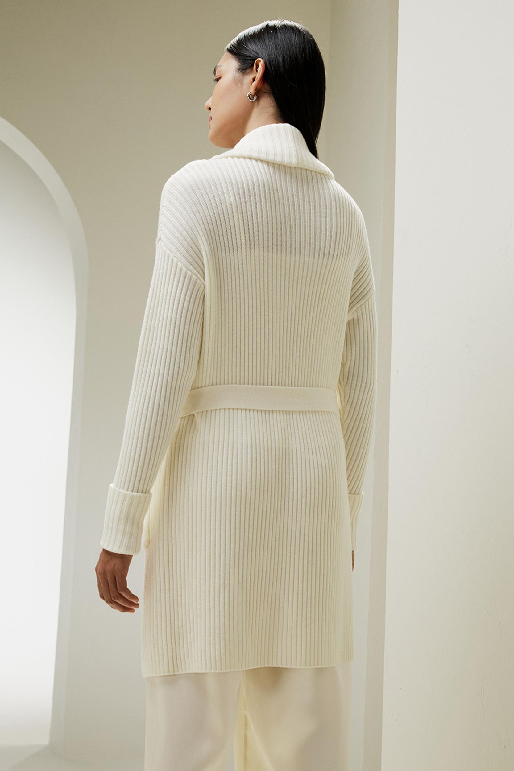 Merino Wool Shawl Collar Cardigan Product Image