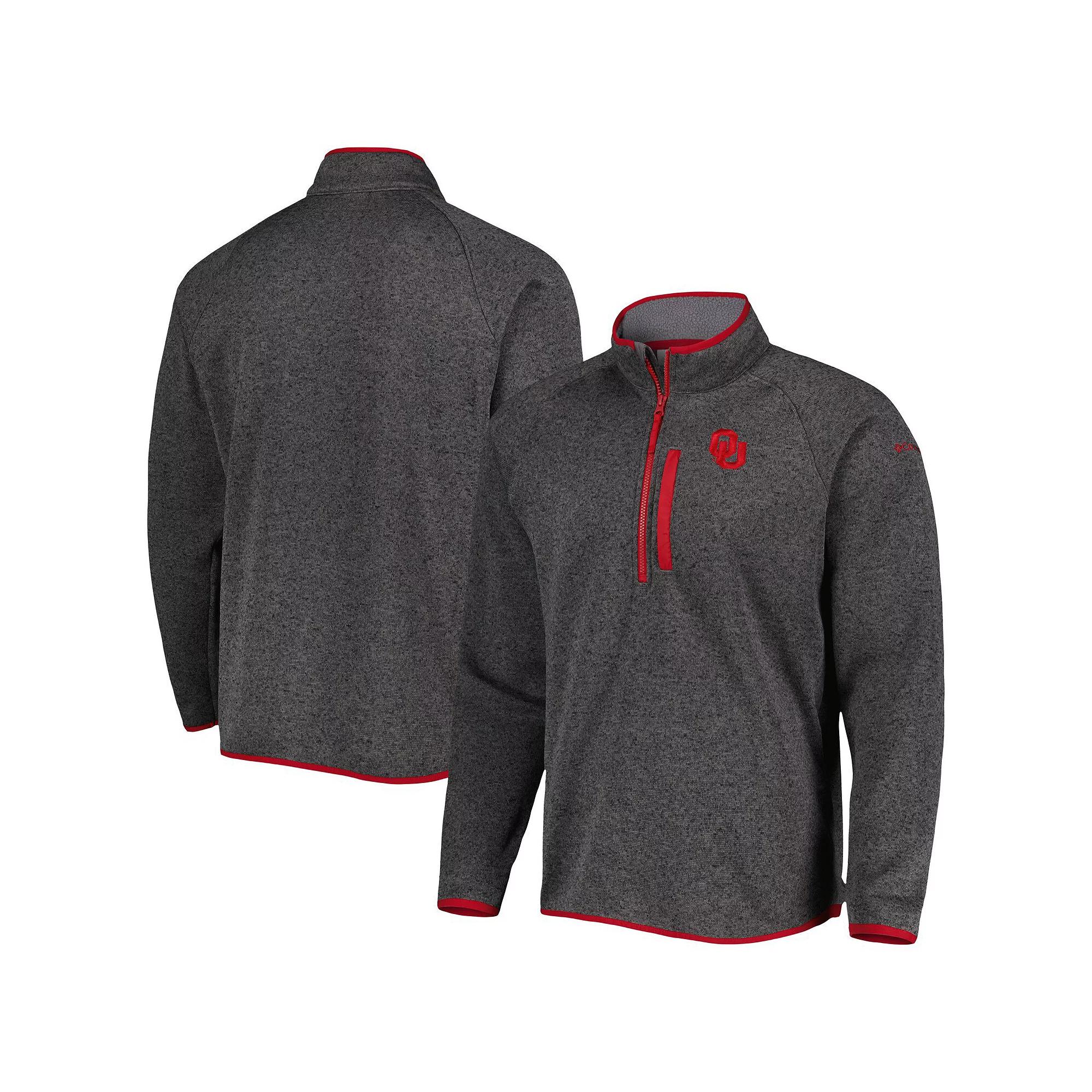 Men's Columbia Gray Oklahoma Sooners Canyon Point Raglan Half-Zip Top,  Product Image