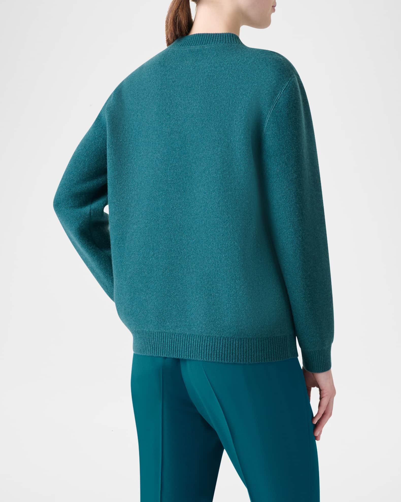 Pure Cashmere Pique Knit Crewneck Cardigan Product Image