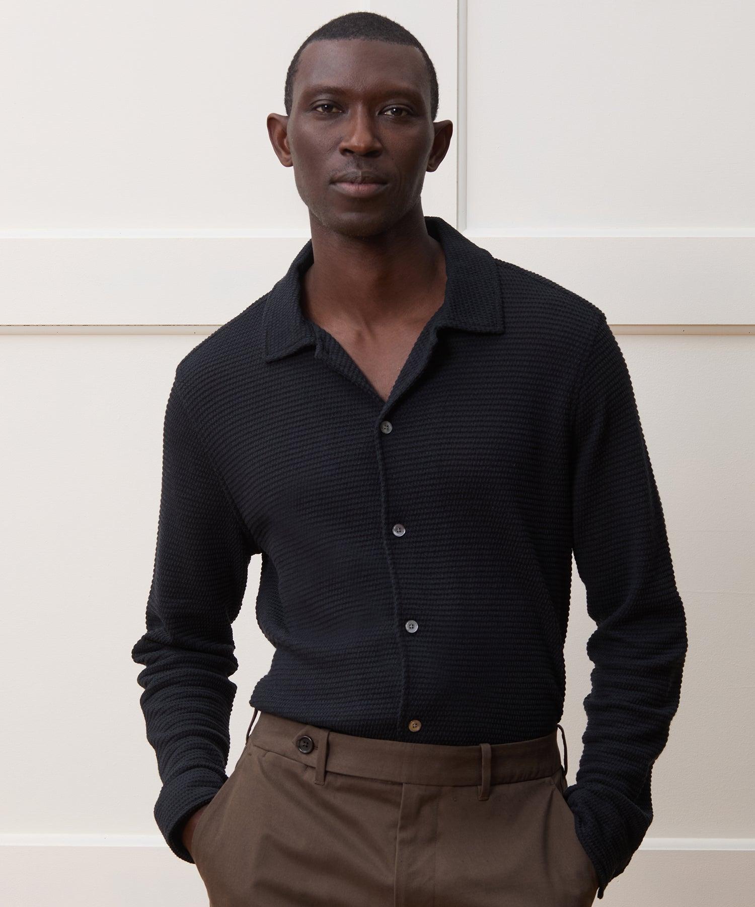 Textured Knit Polo Shirt Product Image