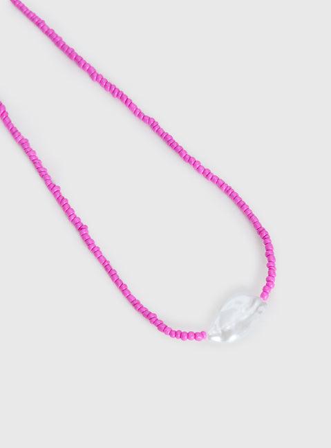 Aruba Pearl Pendant Necklace Pink Product Image