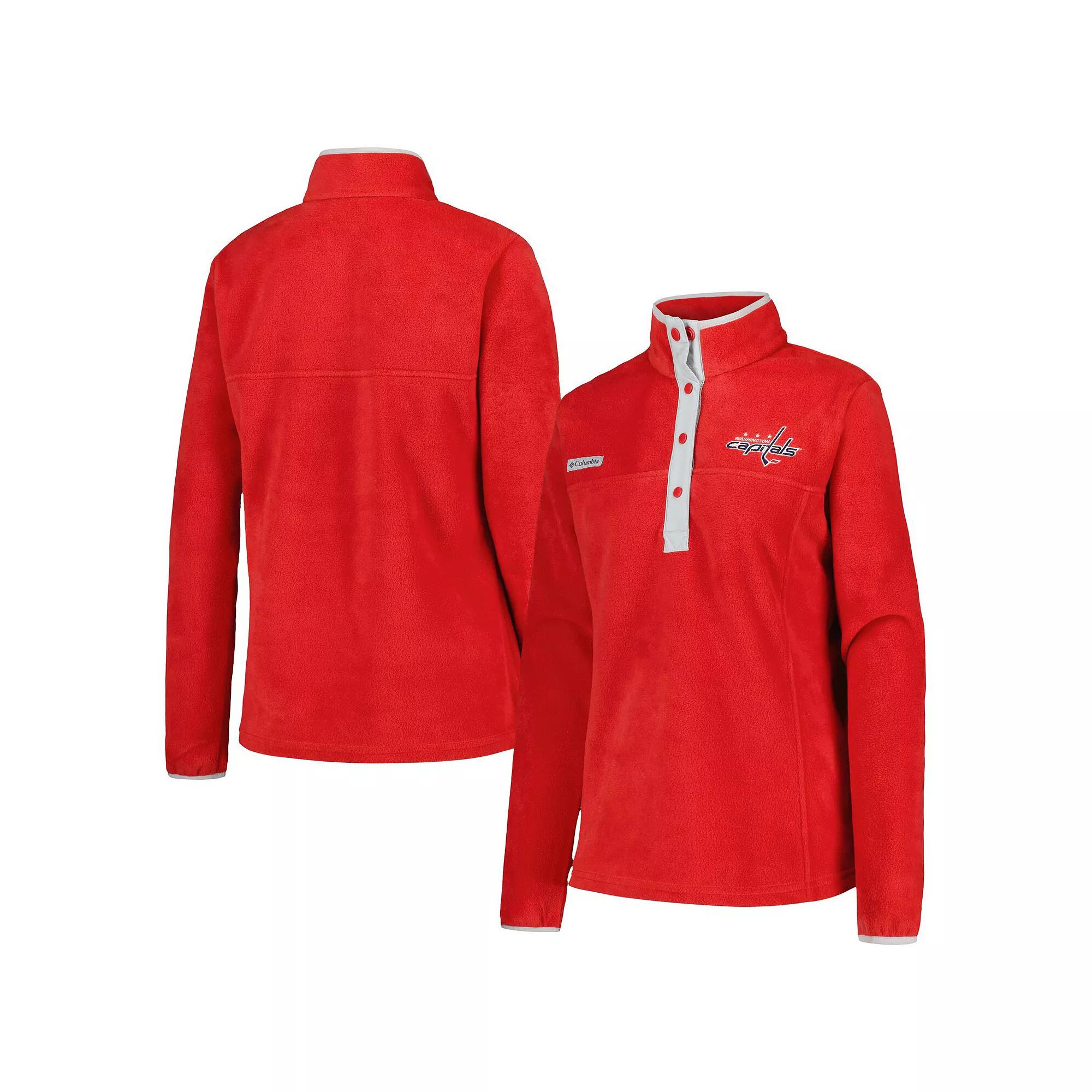 Women's Columbia Red Washington Capitals Benton Springs Half-Snap Jacket, Size: Large Product Image
